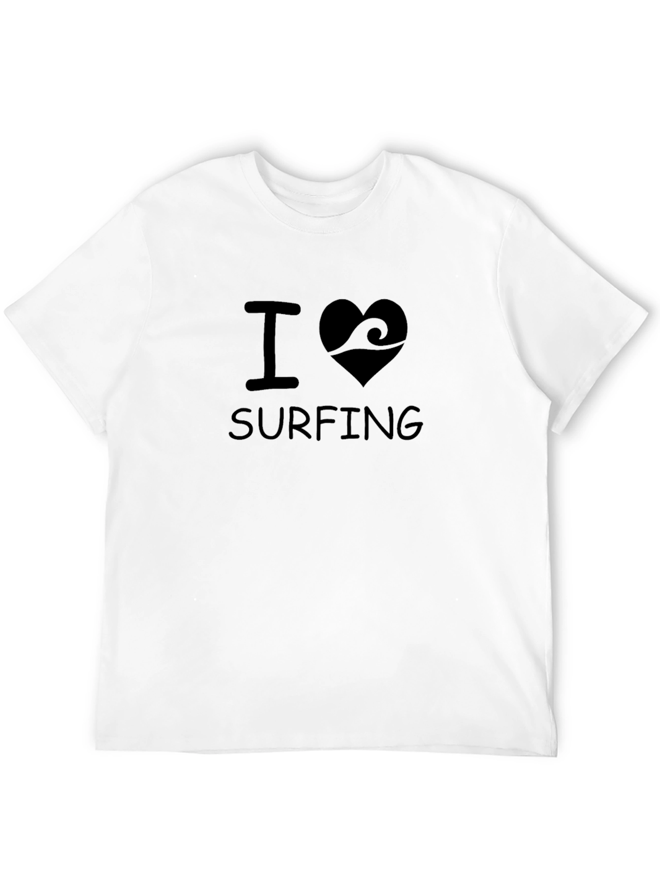 I Heart Surfing Graphic T-Shirt - Black
