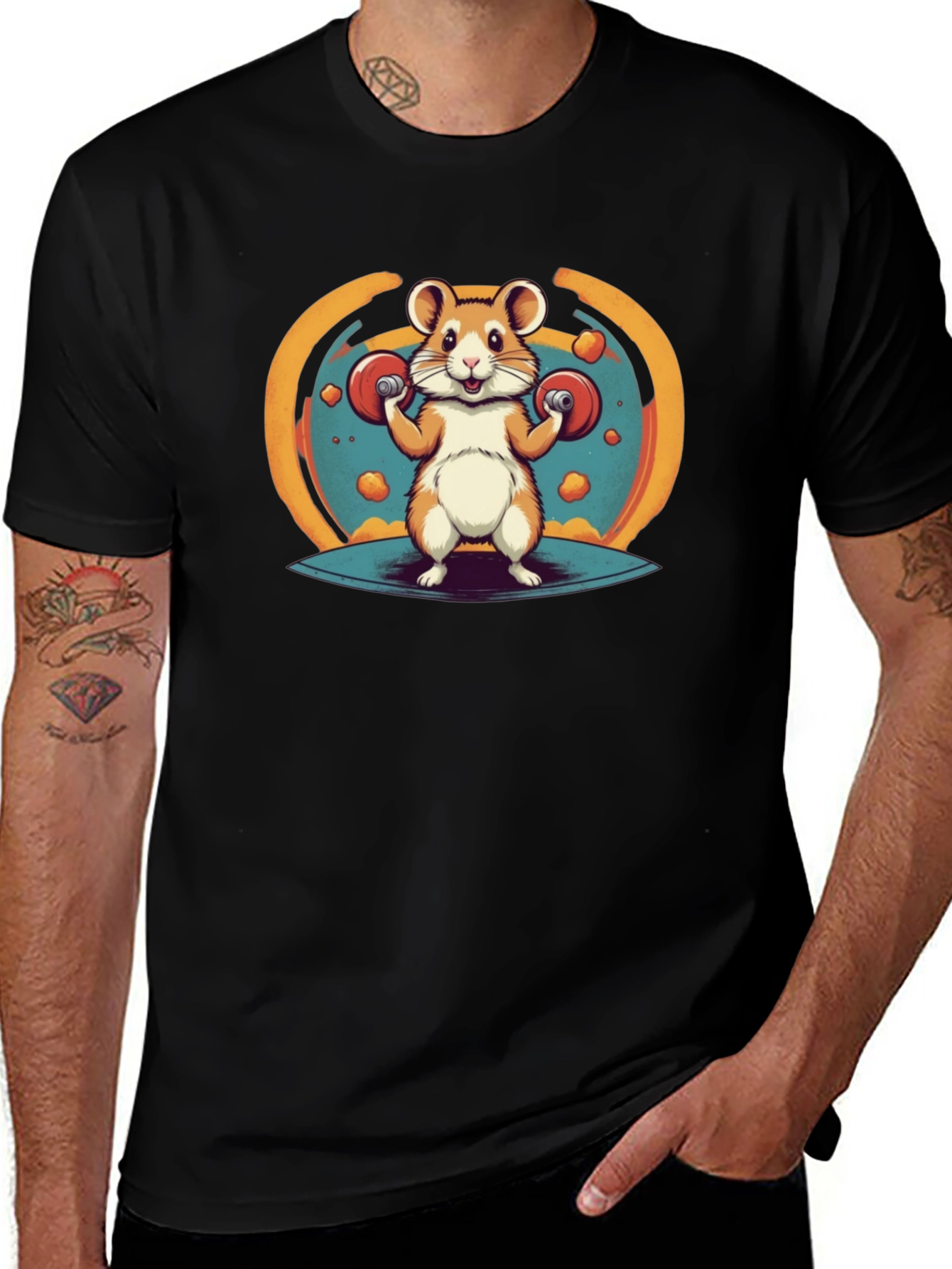 Hamster Gym T-Shirt - Funny Workout Tee