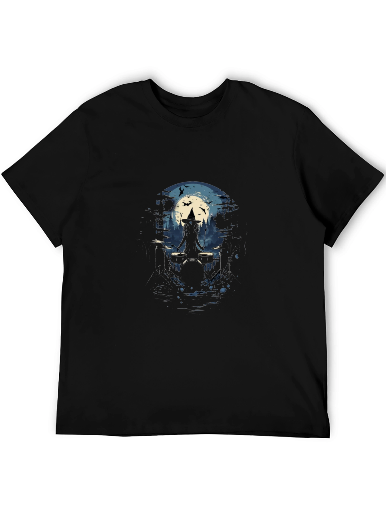 Witch Drummer Tee - Halloween Music Shirt