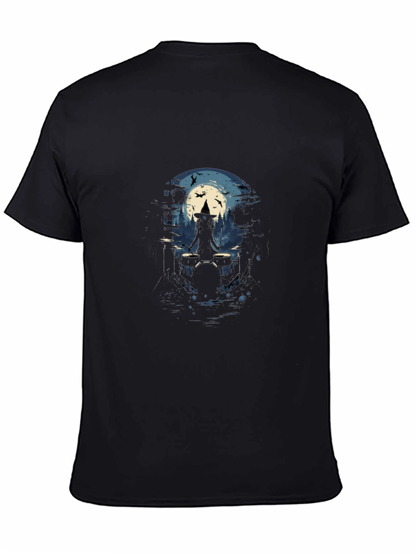 Witch Drummer Tee - Halloween Music Shirt