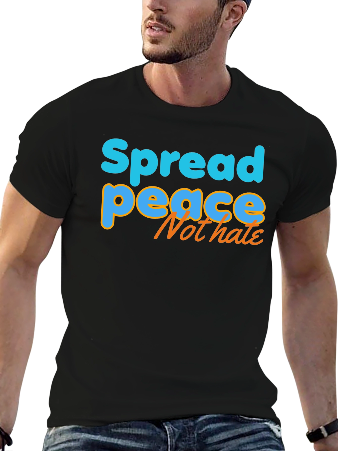 Spread Peace Not Hate Graphic Tee - Positive Vibes