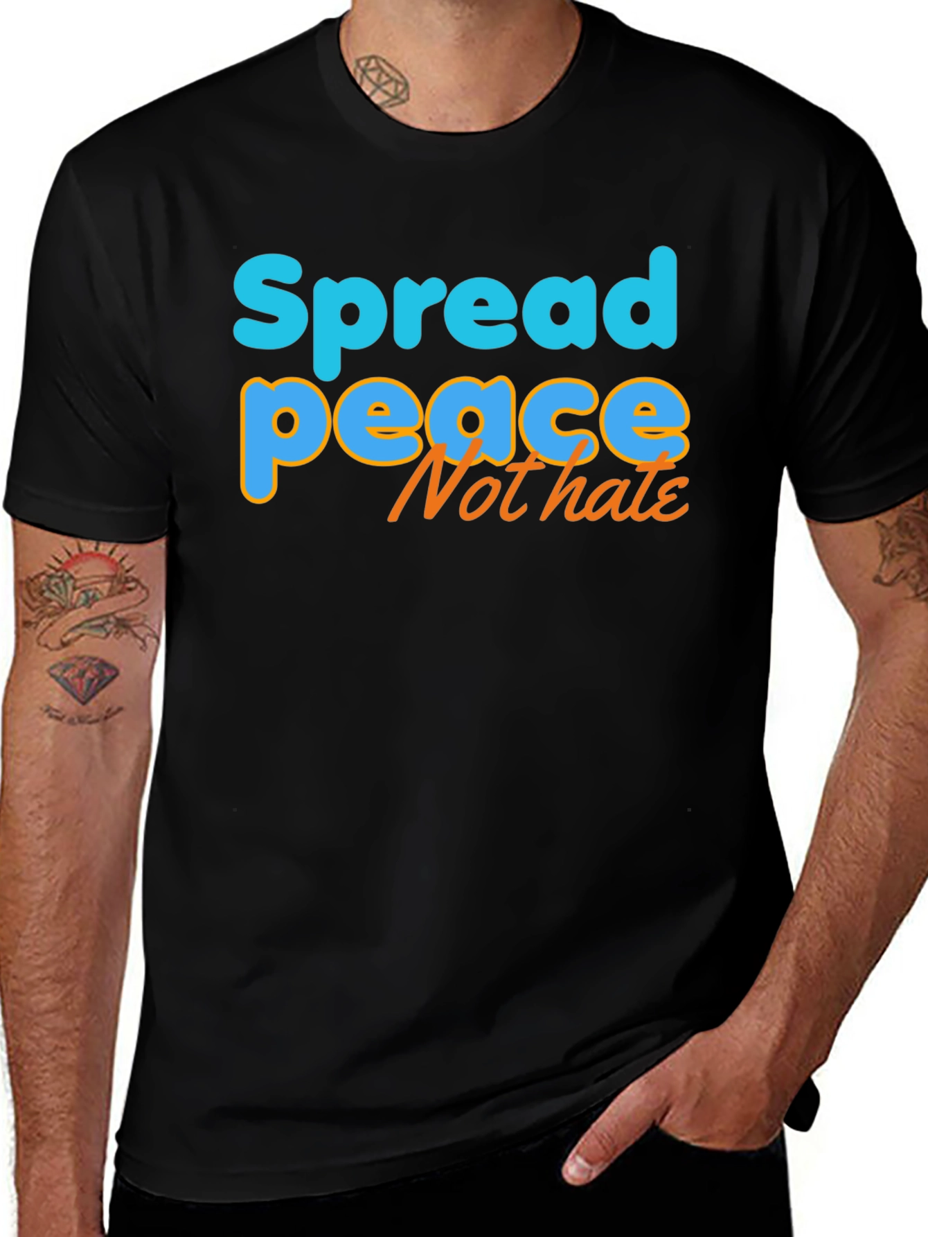 Spread Peace Not Hate Graphic Tee - Positive Vibes