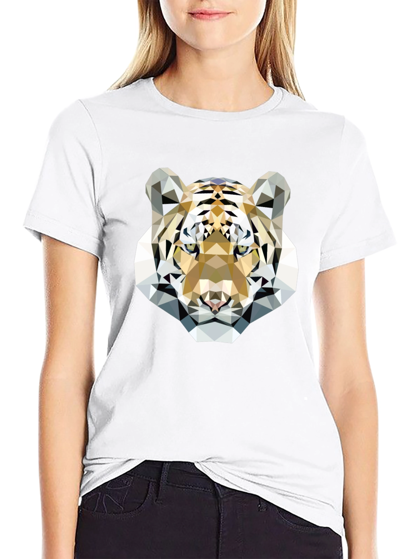 Geometric Tiger Graphic Tee - Modern & Stylish