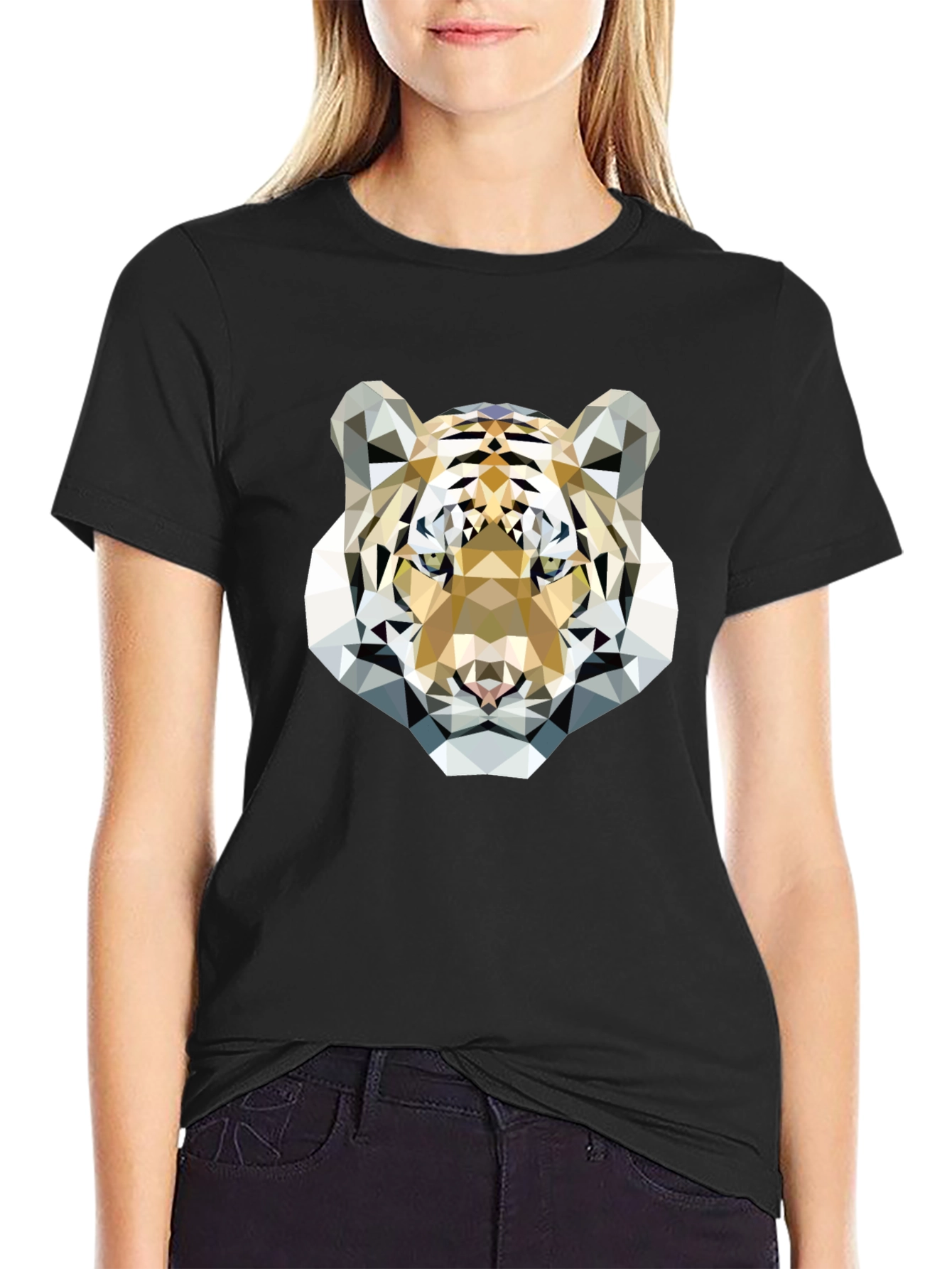 Geometric Tiger Graphic Tee - Modern & Stylish