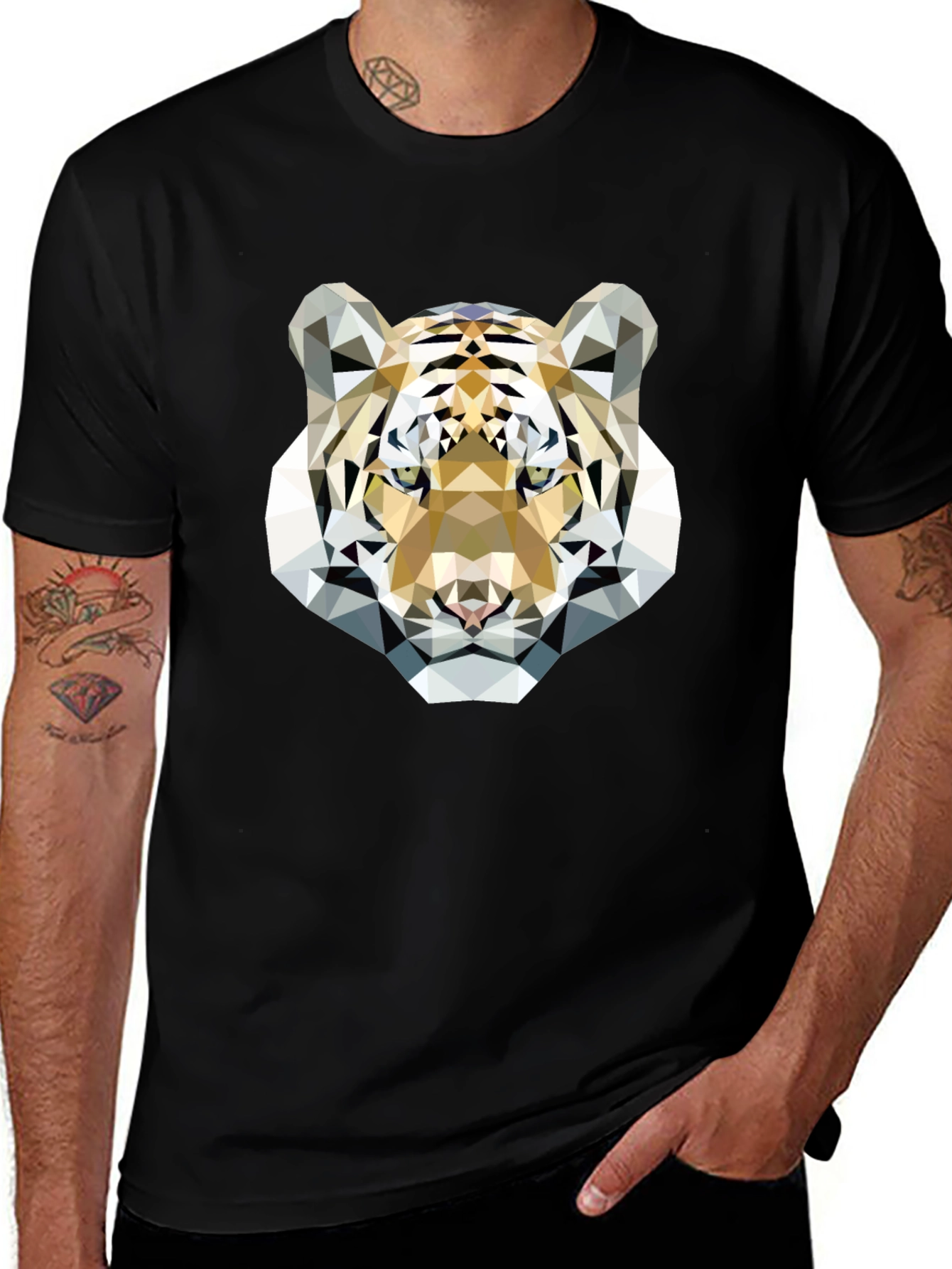 Geometric Tiger Graphic Tee - Modern & Stylish