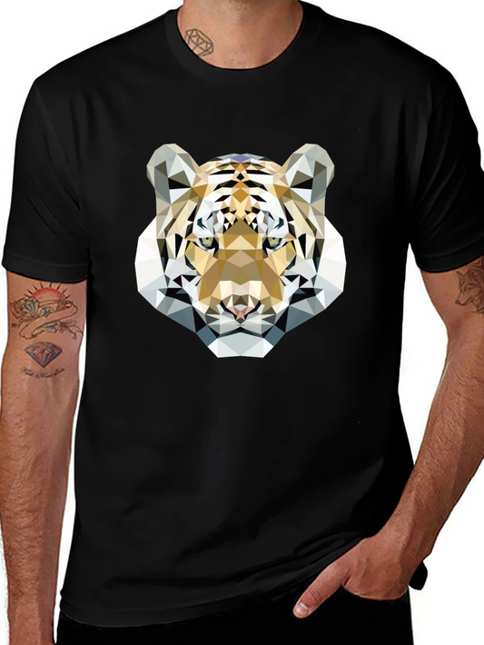 Geometric Tiger Graphic Tee - Modern & Stylish