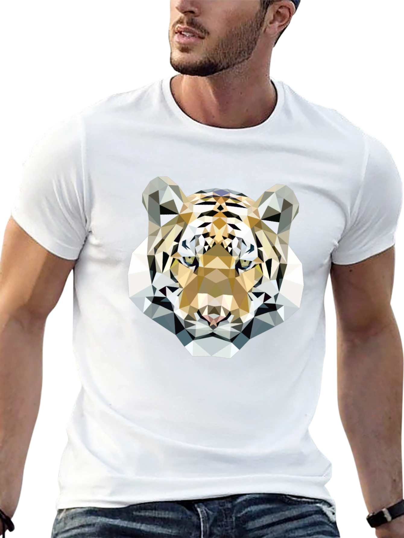 Geometric Tiger Graphic Tee - Modern & Stylish