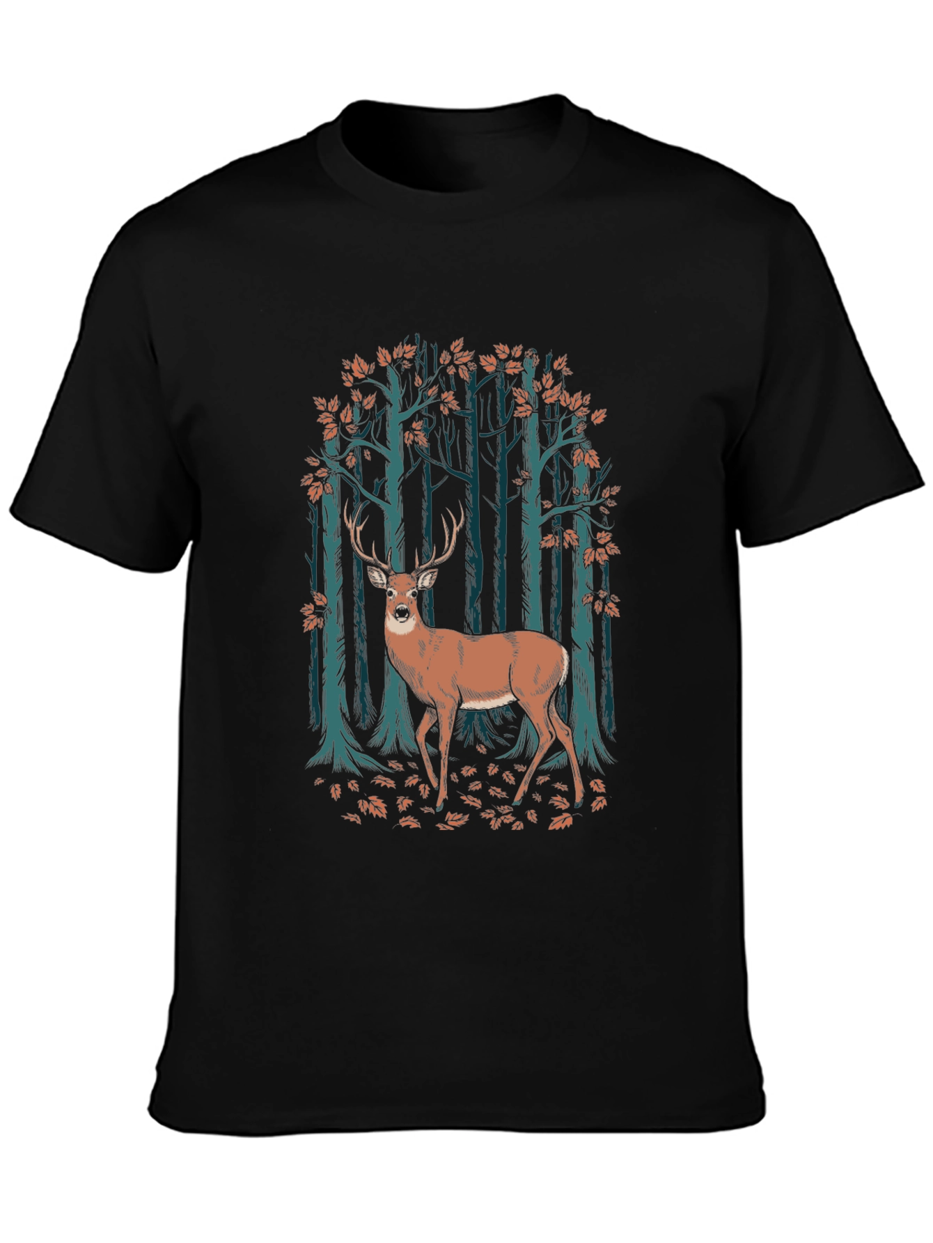 Deer in Forest Graphic T-Shirt