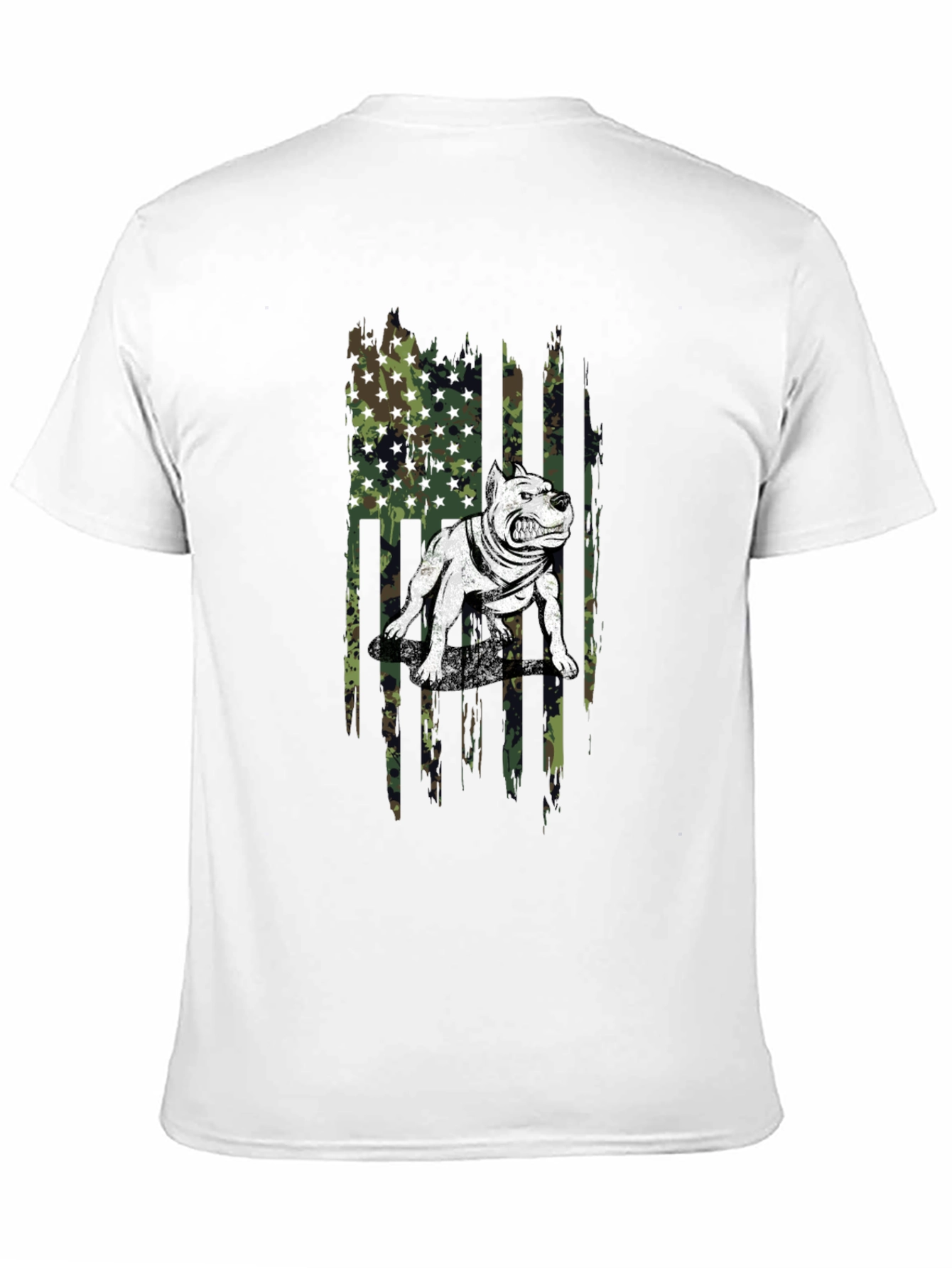 Pitbull Camo Flag Graphic T-Shirt