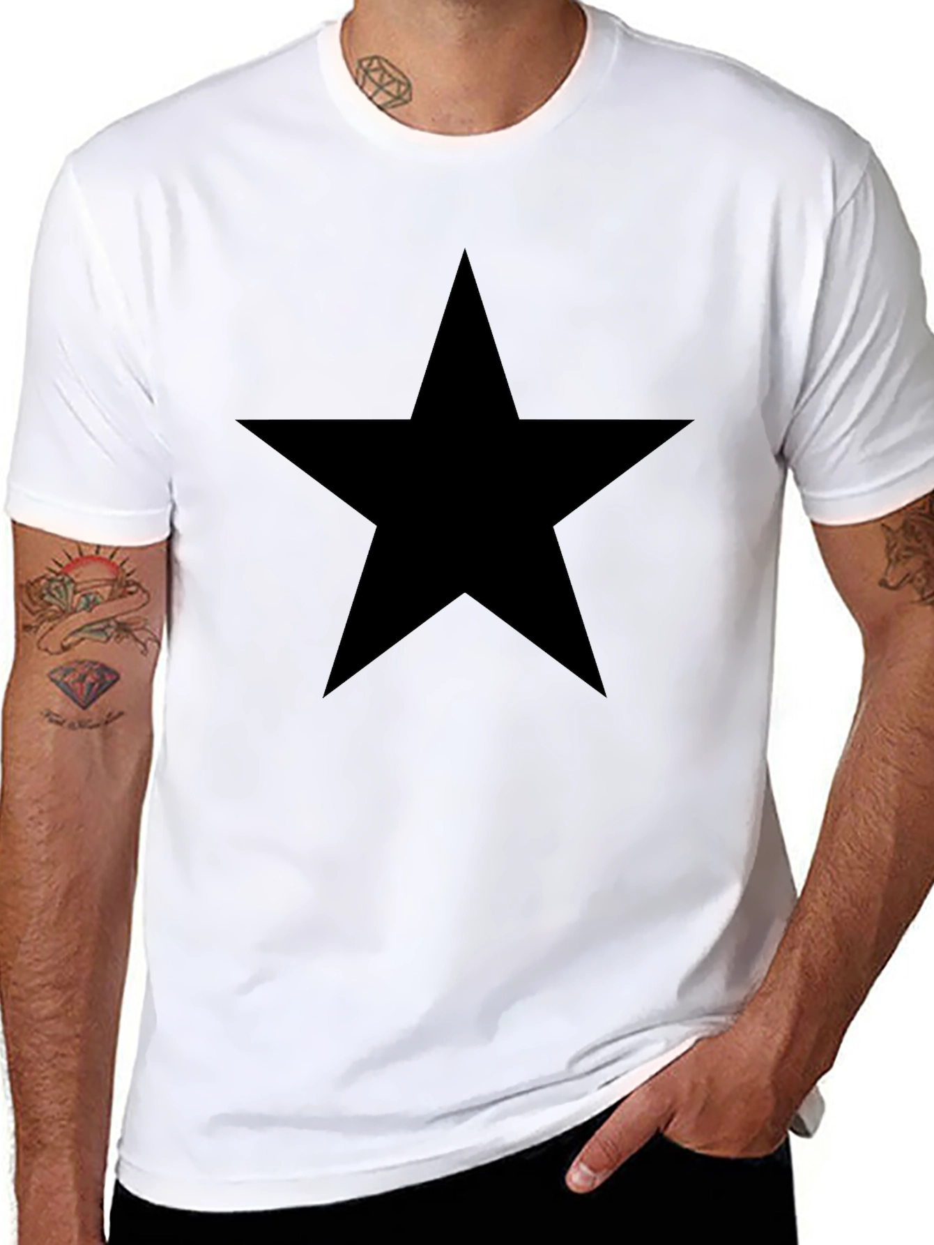 Black Star Graphic T-Shirt | Mens Casual Tee