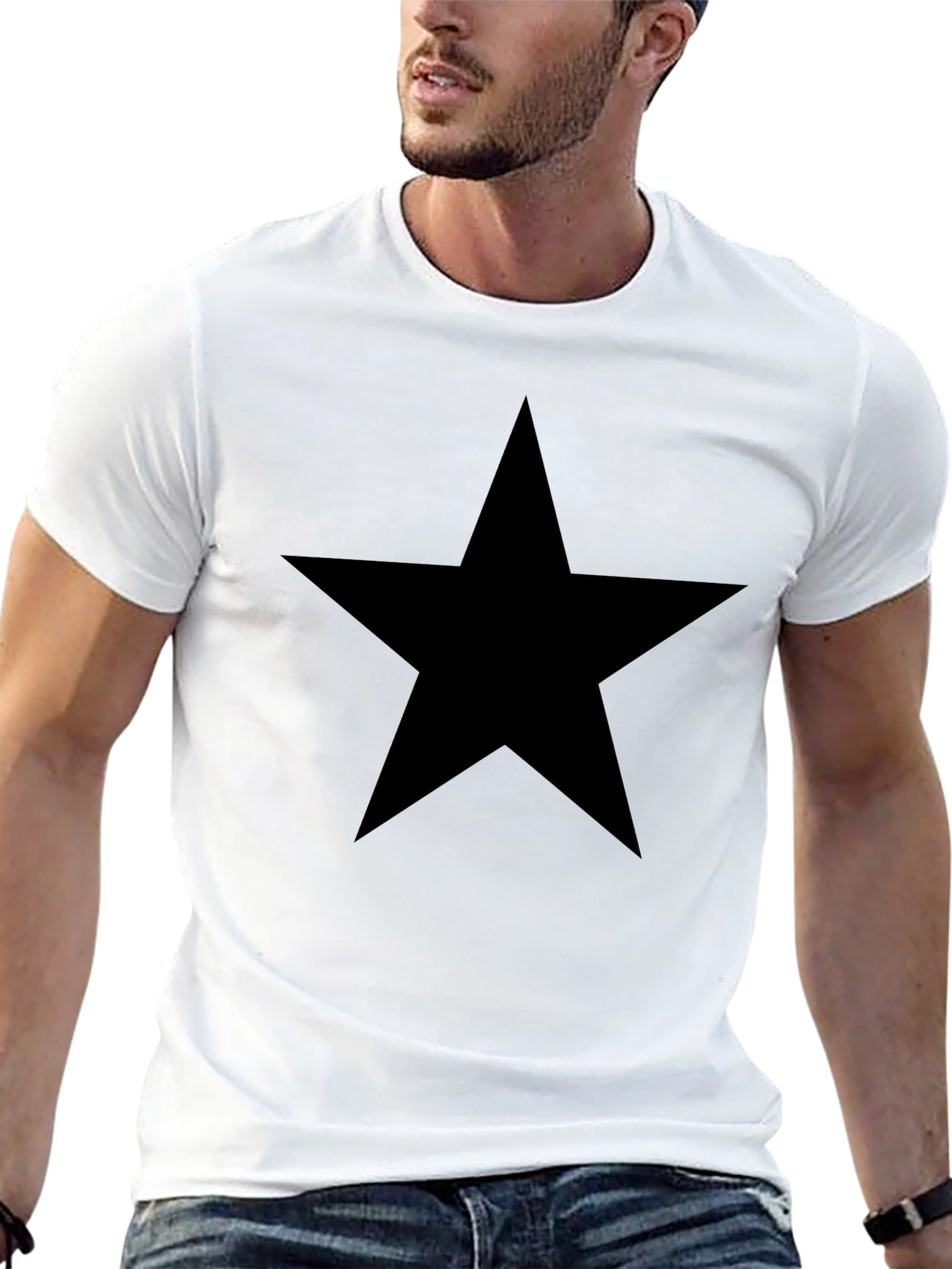 Black Star Graphic T-Shirt | Mens Casual Tee