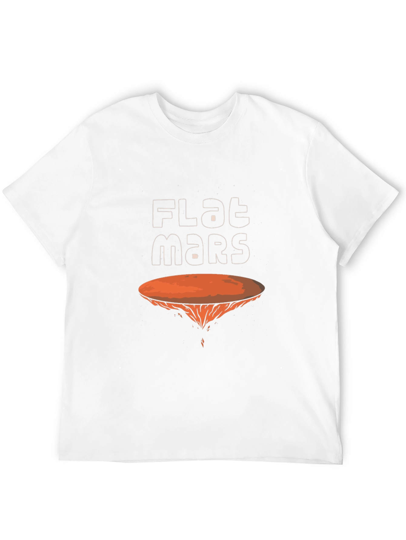 Flat Mars Graphic Tee - Novelty Mens T-Shirt