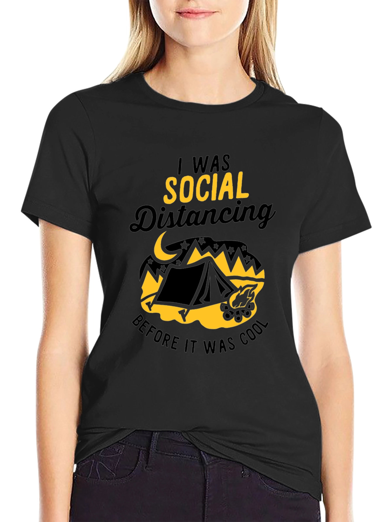 Social Distancing Camping Graphic Tee