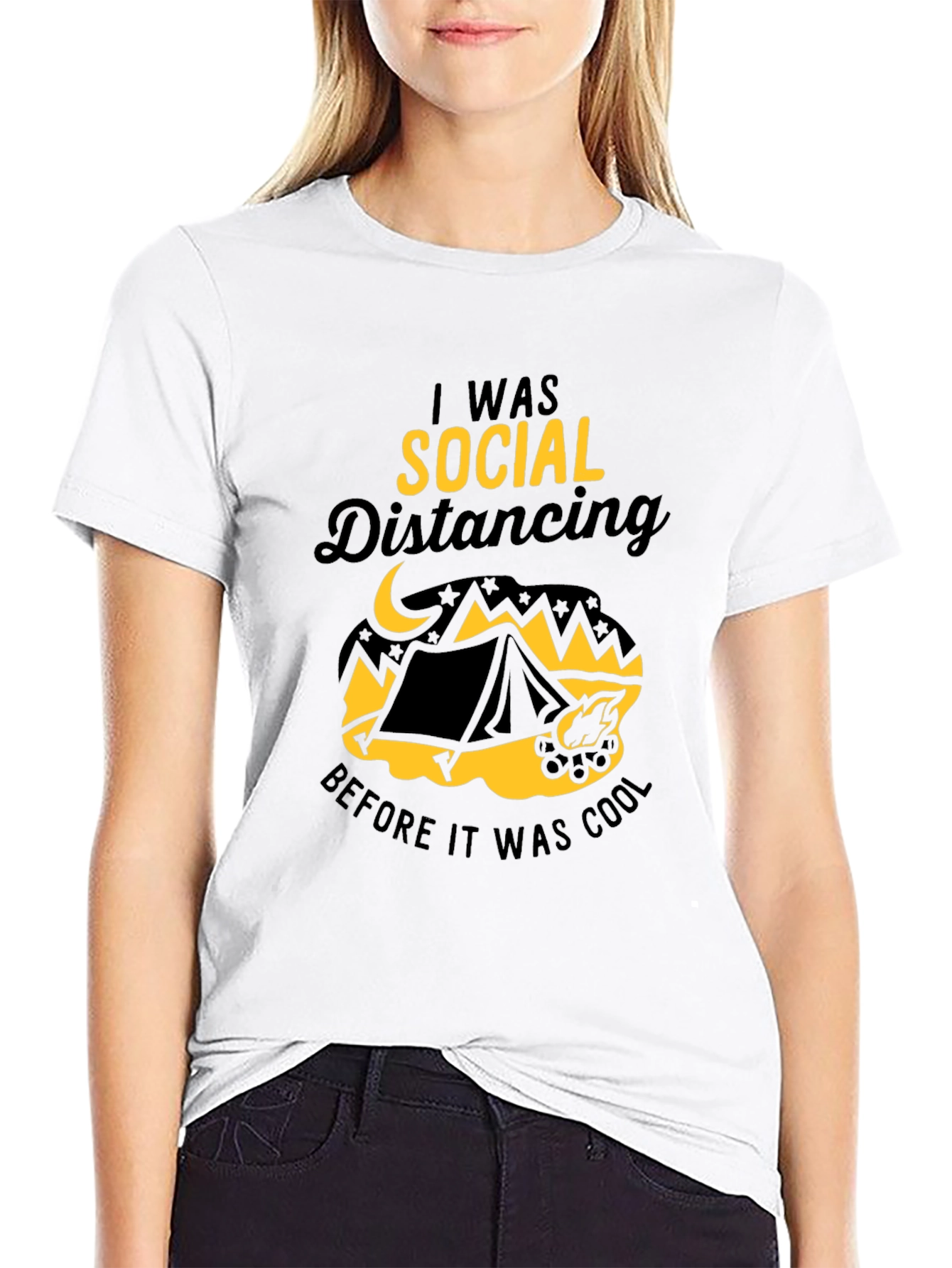 Social Distancing Camping Graphic Tee