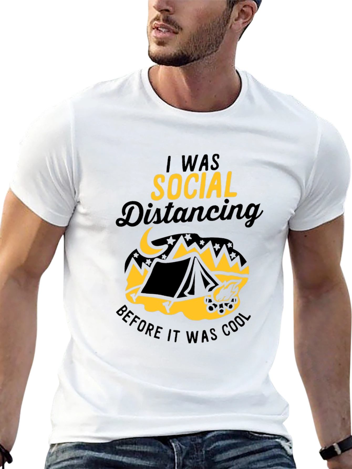 Social Distancing Camping Graphic Tee
