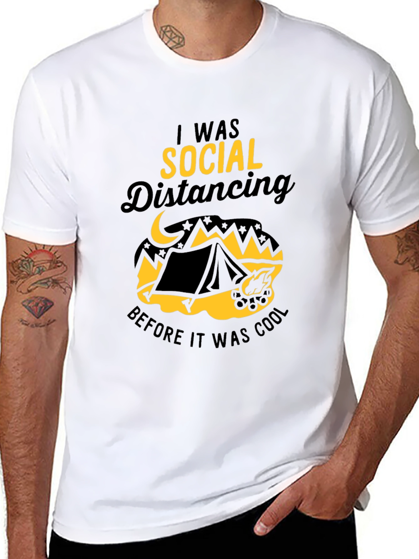 Social Distancing Camping Graphic Tee