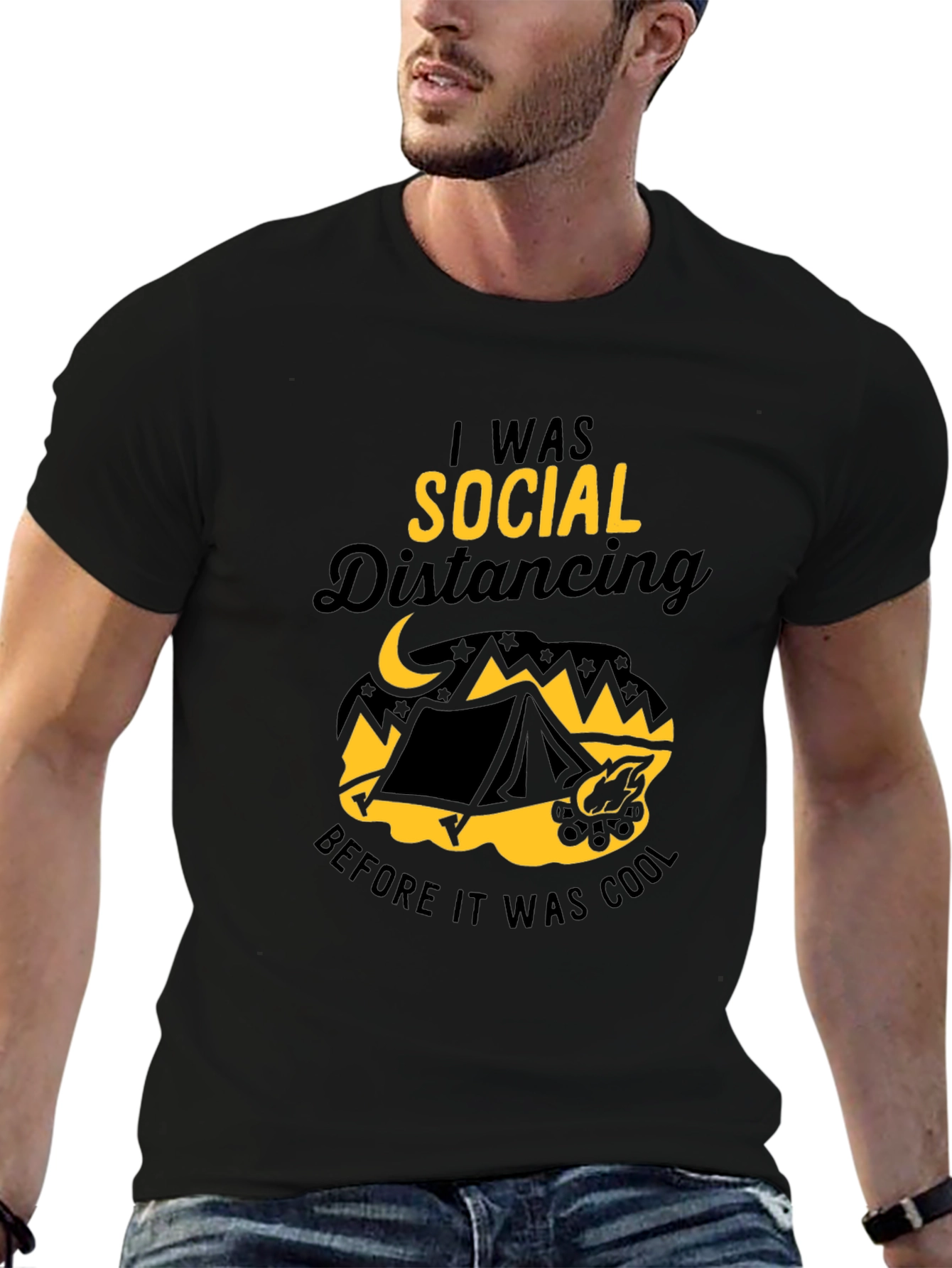 Social Distancing Camping Graphic Tee