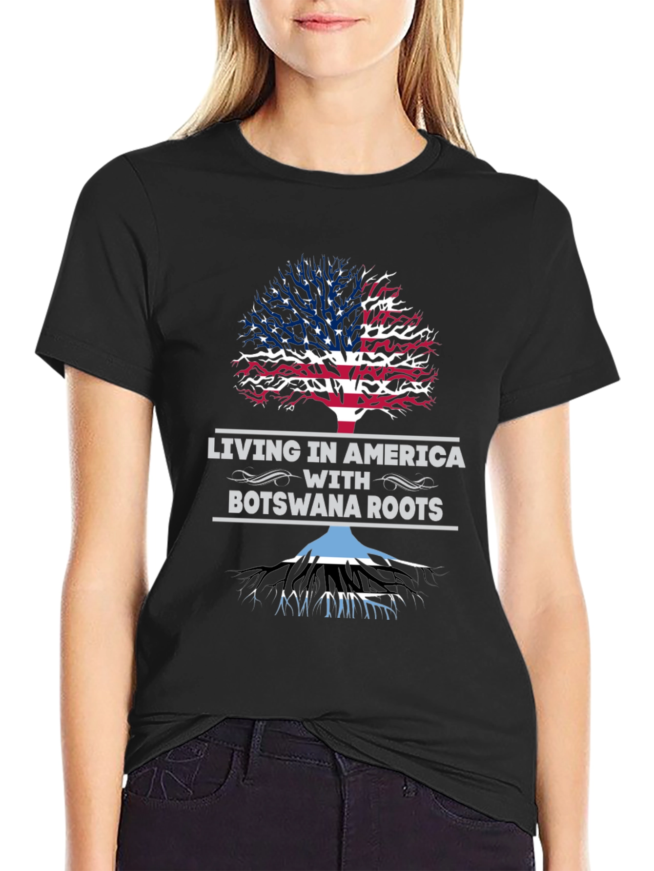 Living in America with Botswana Roots T-Shirt