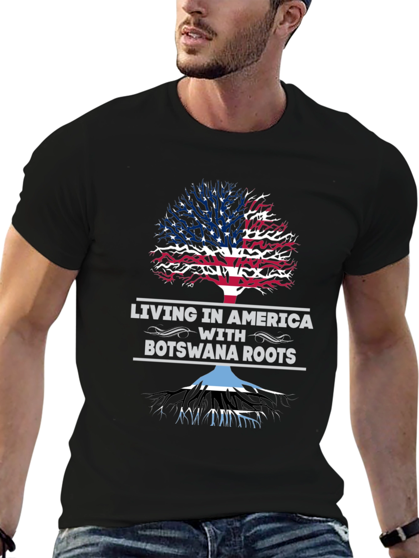 Living in America with Botswana Roots T-Shirt