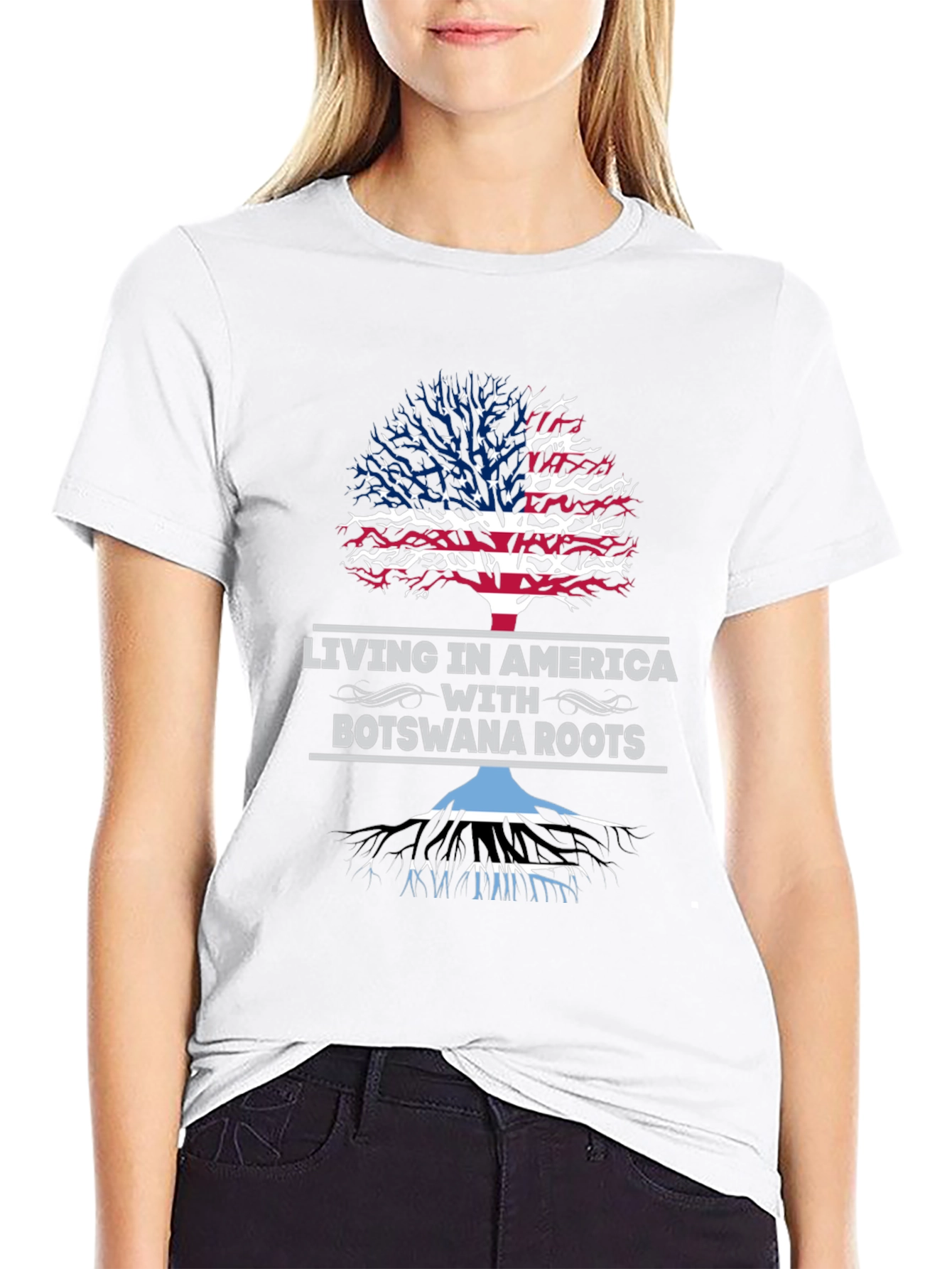 Living in America with Botswana Roots T-Shirt