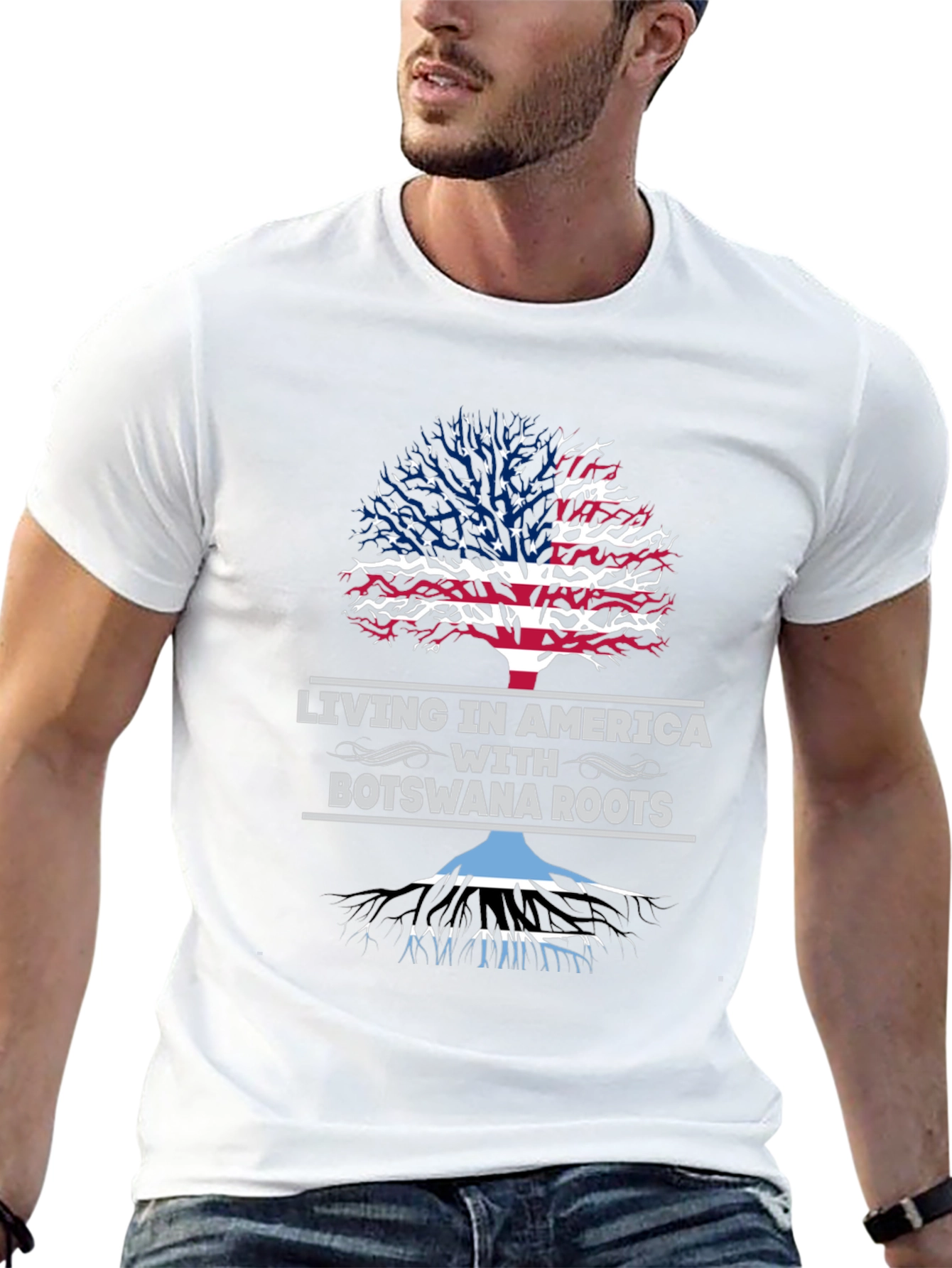 Living in America with Botswana Roots T-Shirt