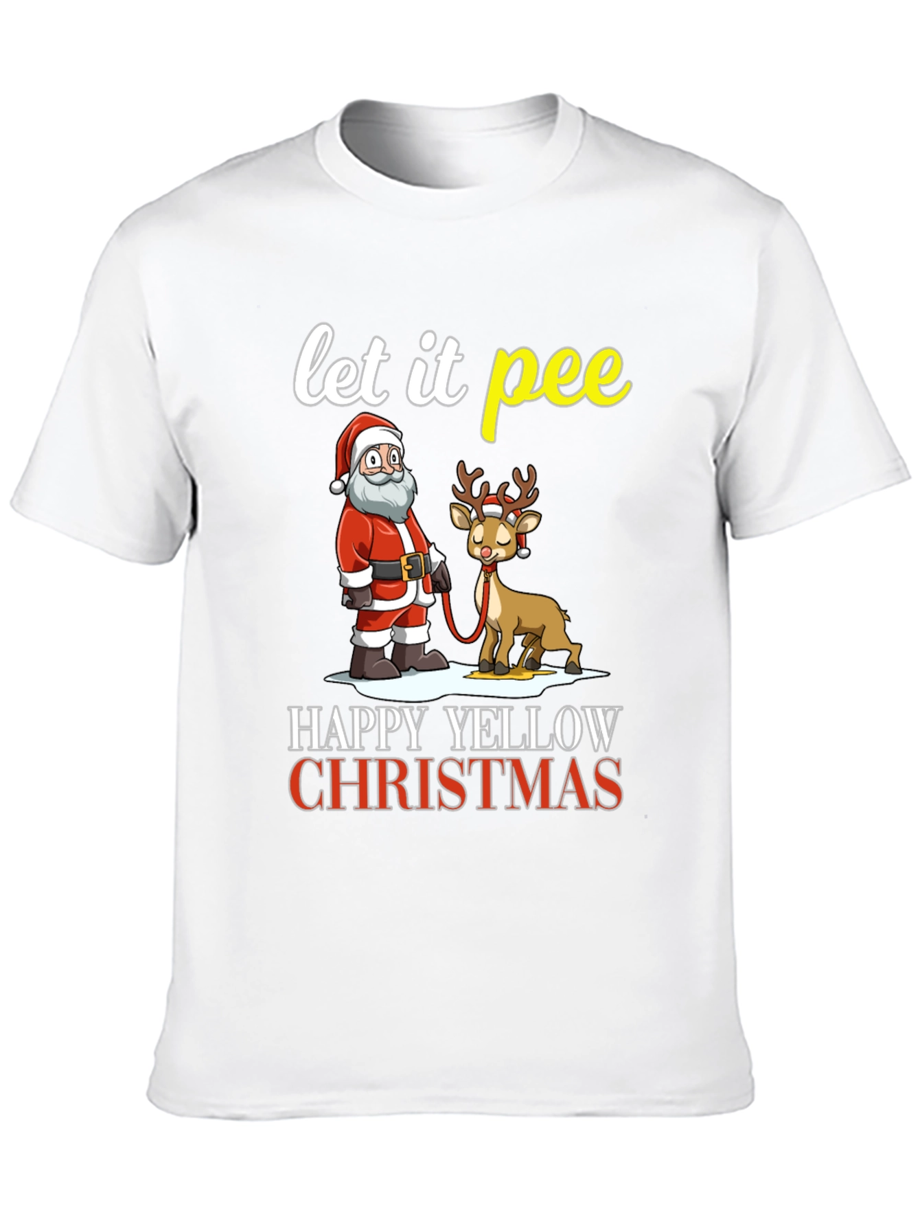 Let It Pee Happy Yellow Christmas T-Shirt