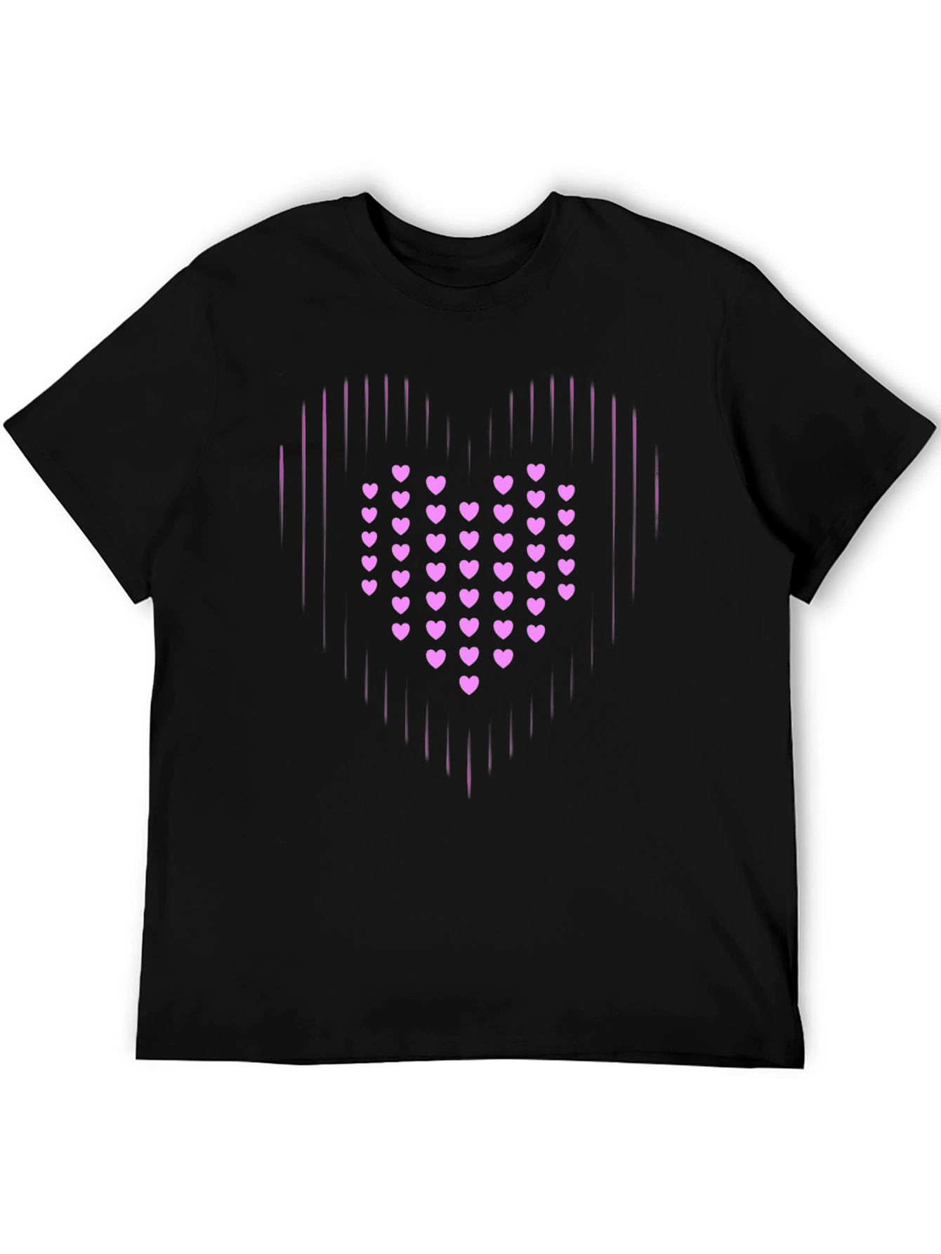 Heart Graphic Print Black T-Shirt