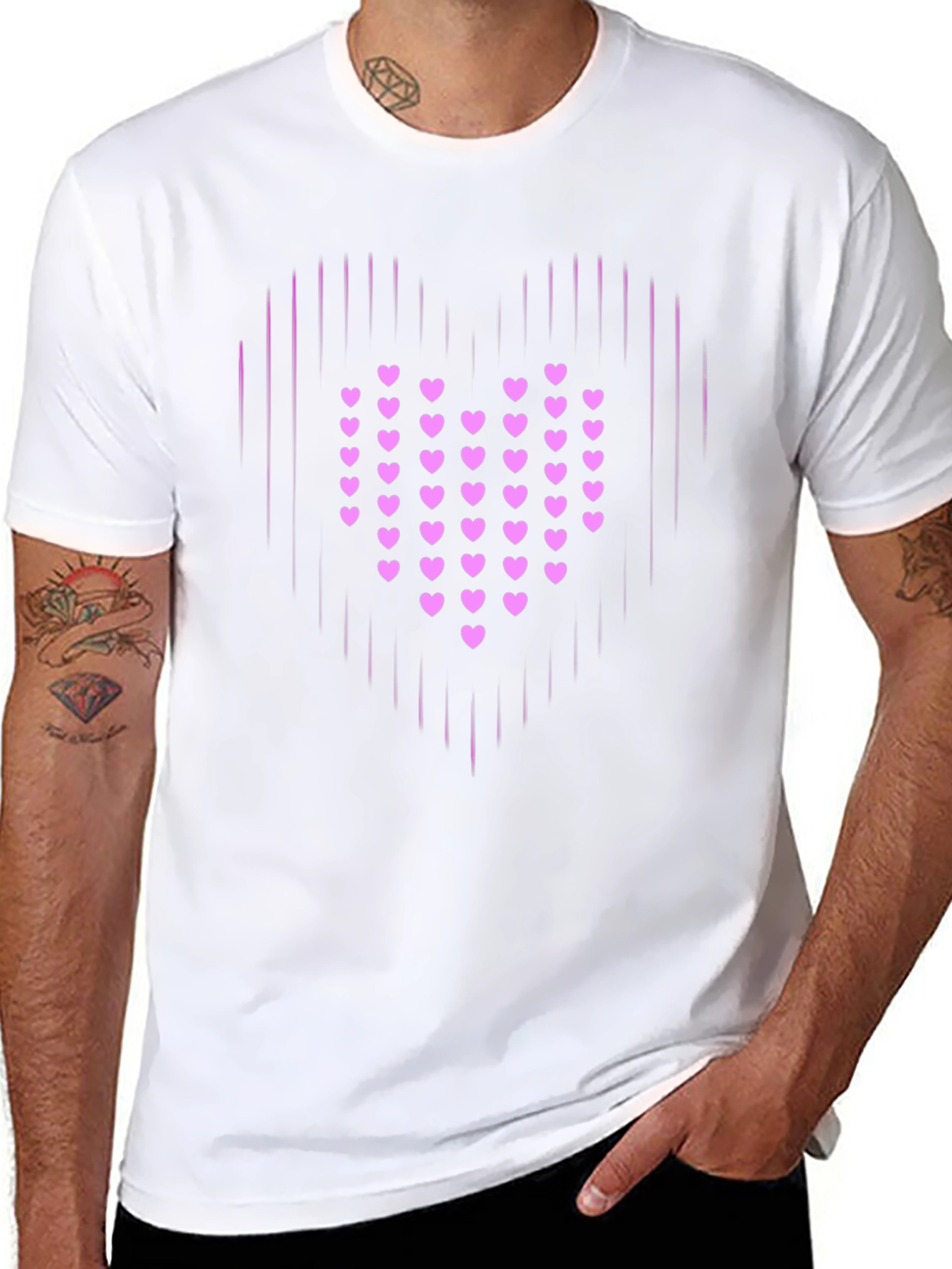 Heart Graphic Print Black T-Shirt
