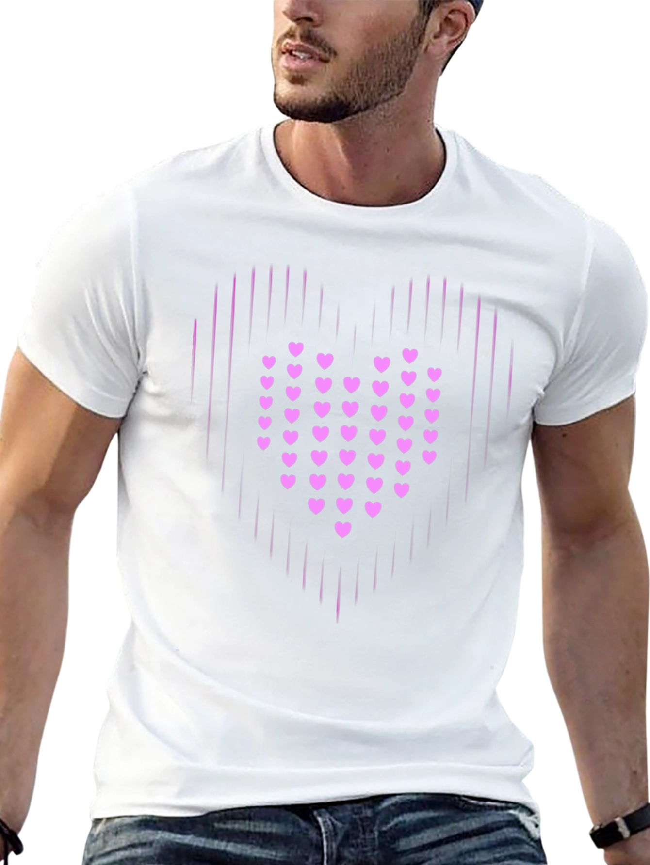 Heart Graphic Print Black T-Shirt