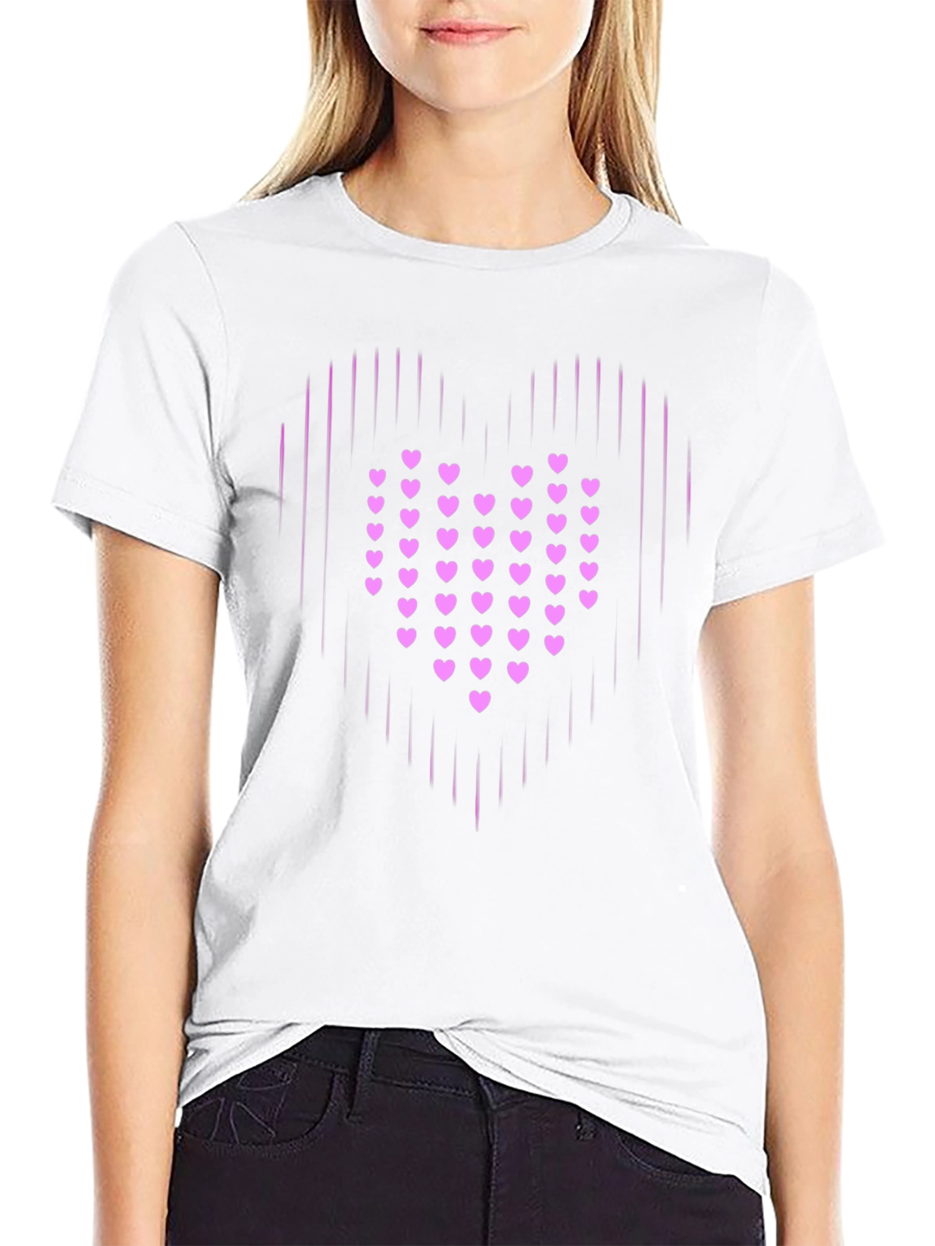 Heart Graphic Print Black T-Shirt