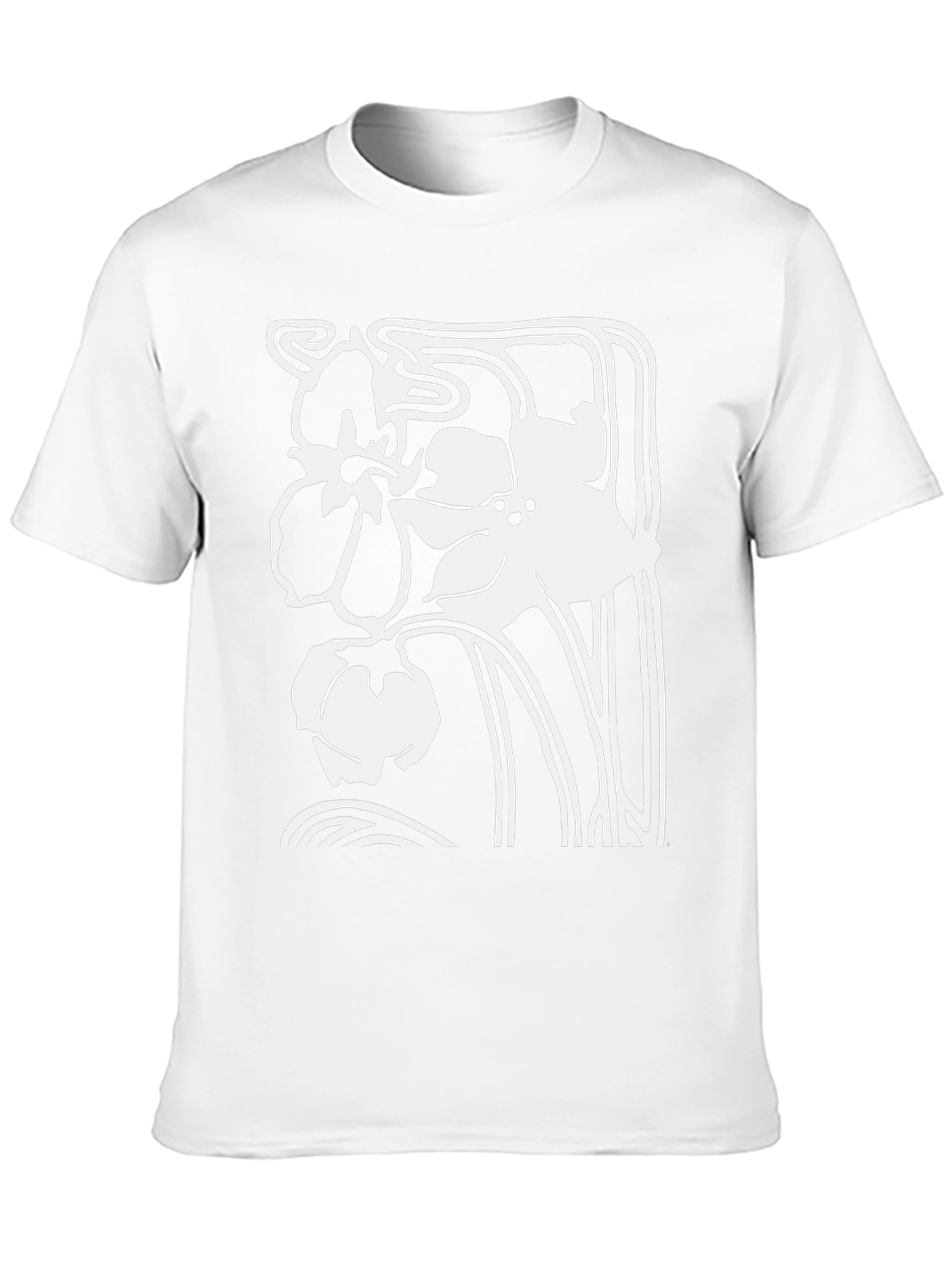 Floral Art Nouveau Black T-Shirt