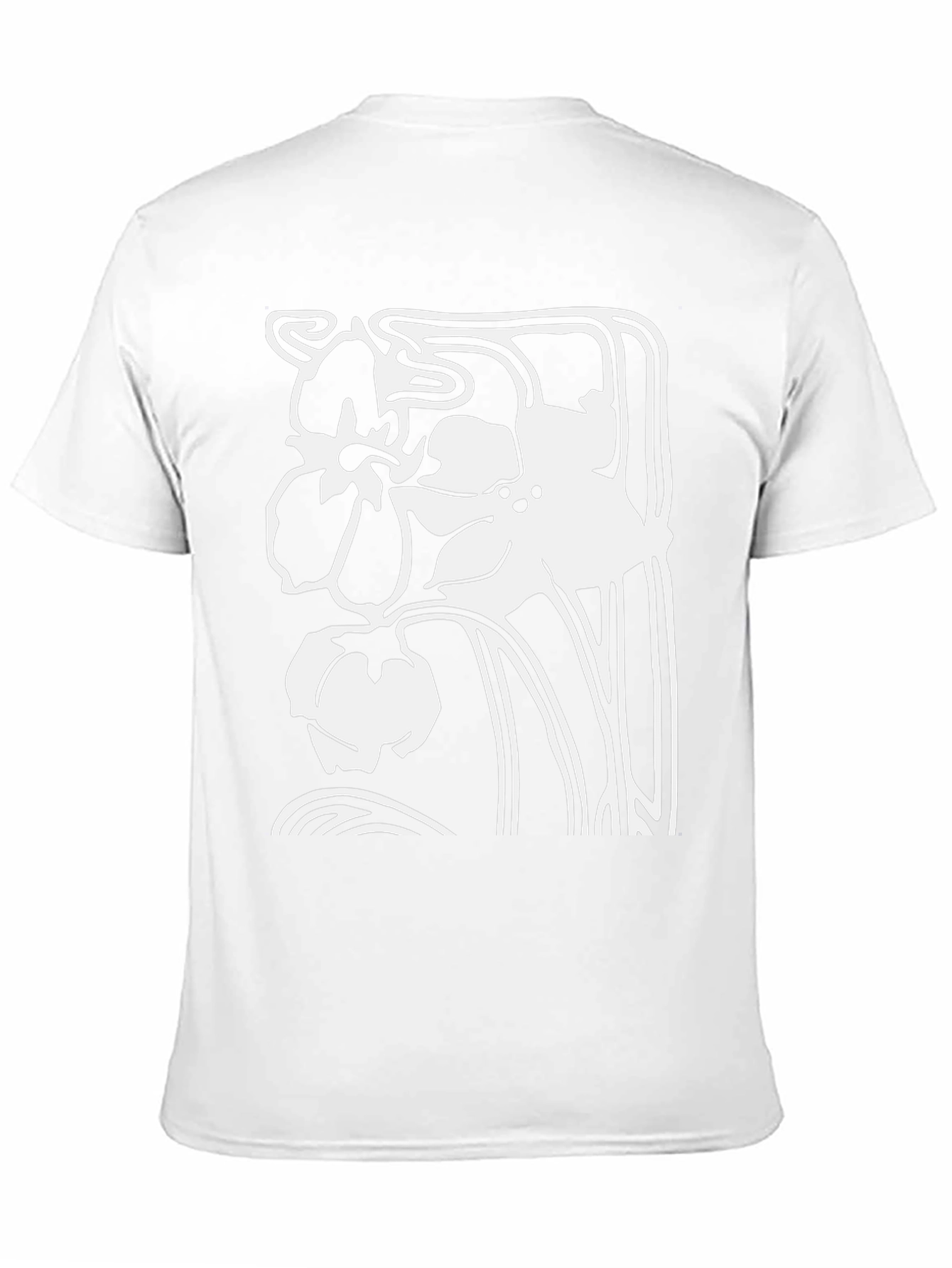 Floral Art Nouveau Black T-Shirt