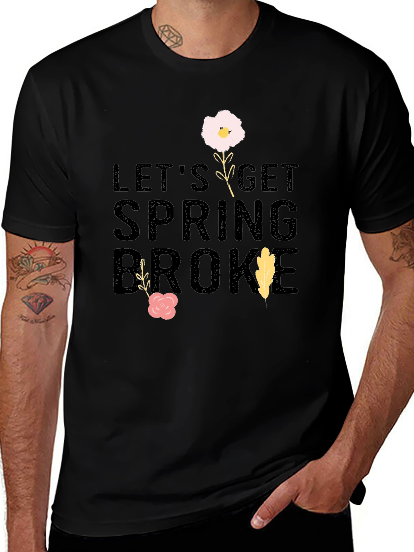 Spring Broke Black Graphic T-Shirt