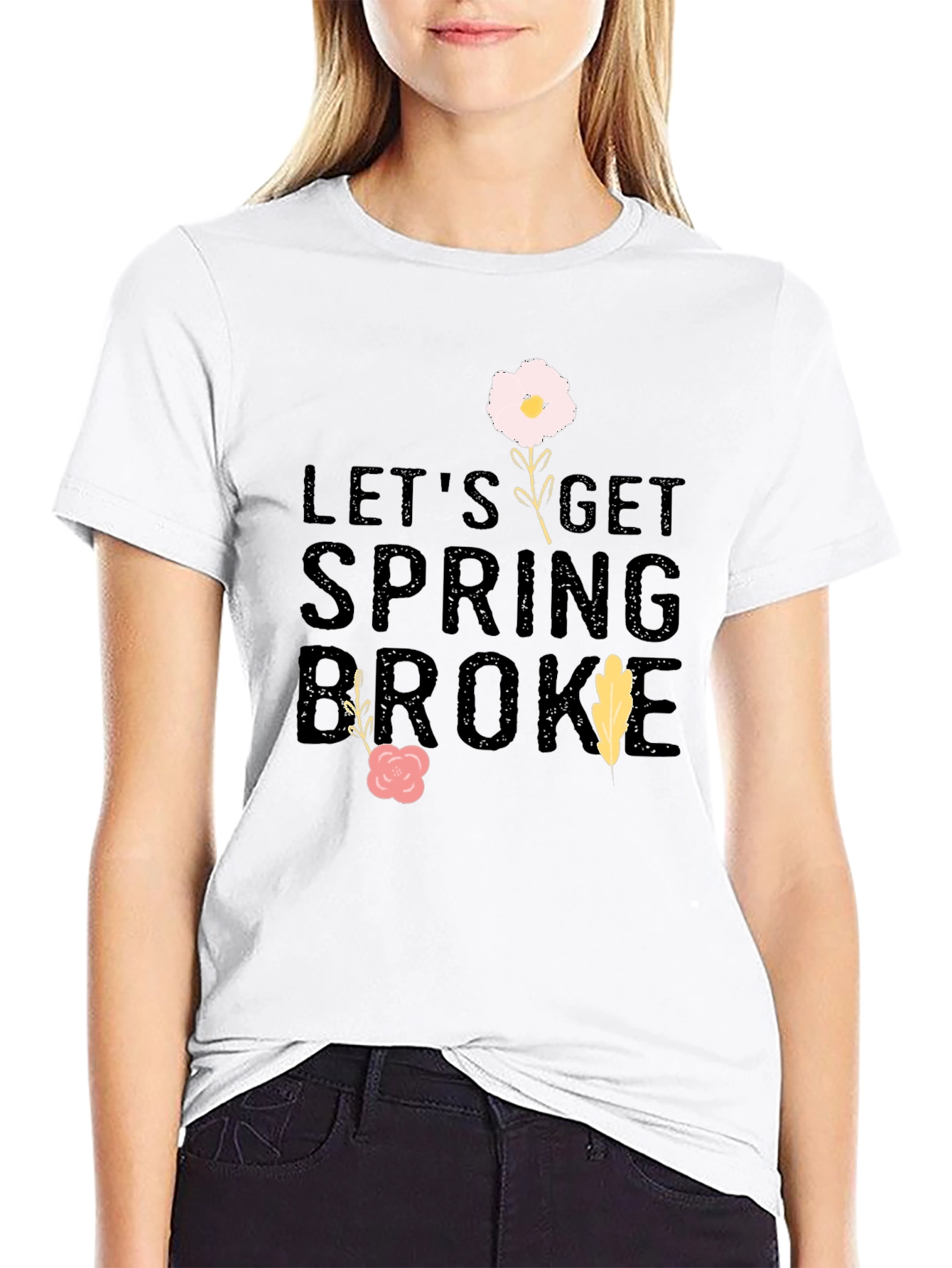 Spring Broke Black Graphic T-Shirt