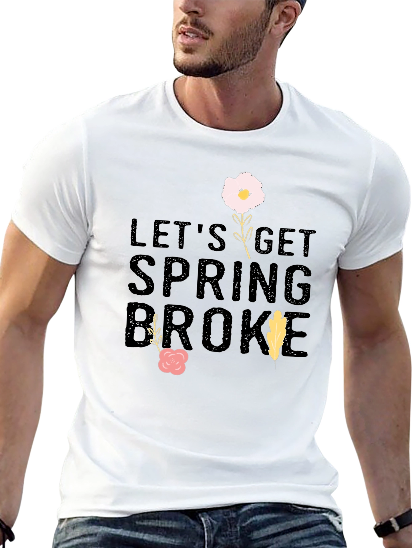 Spring Broke Black Graphic T-Shirt