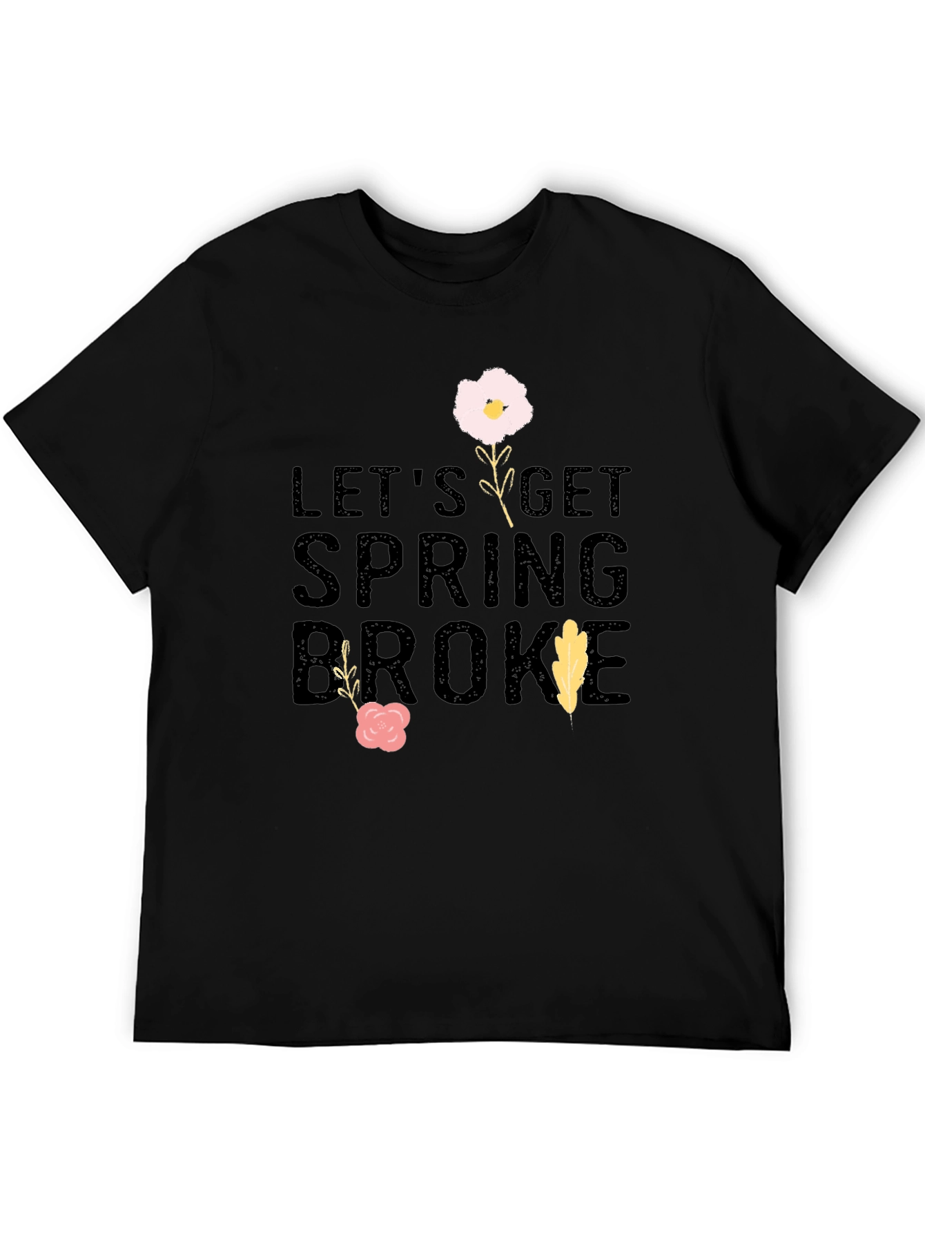 Spring Broke Black Graphic T-Shirt