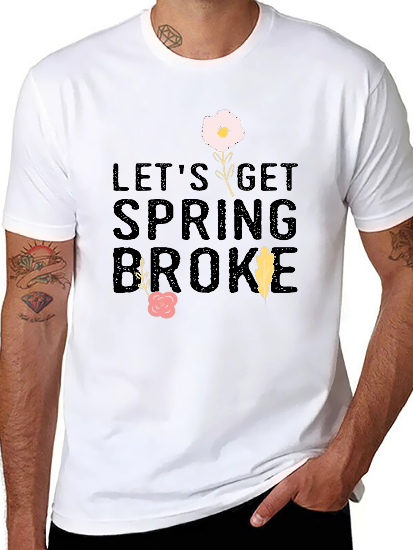 Spring Broke Black Graphic T-Shirt