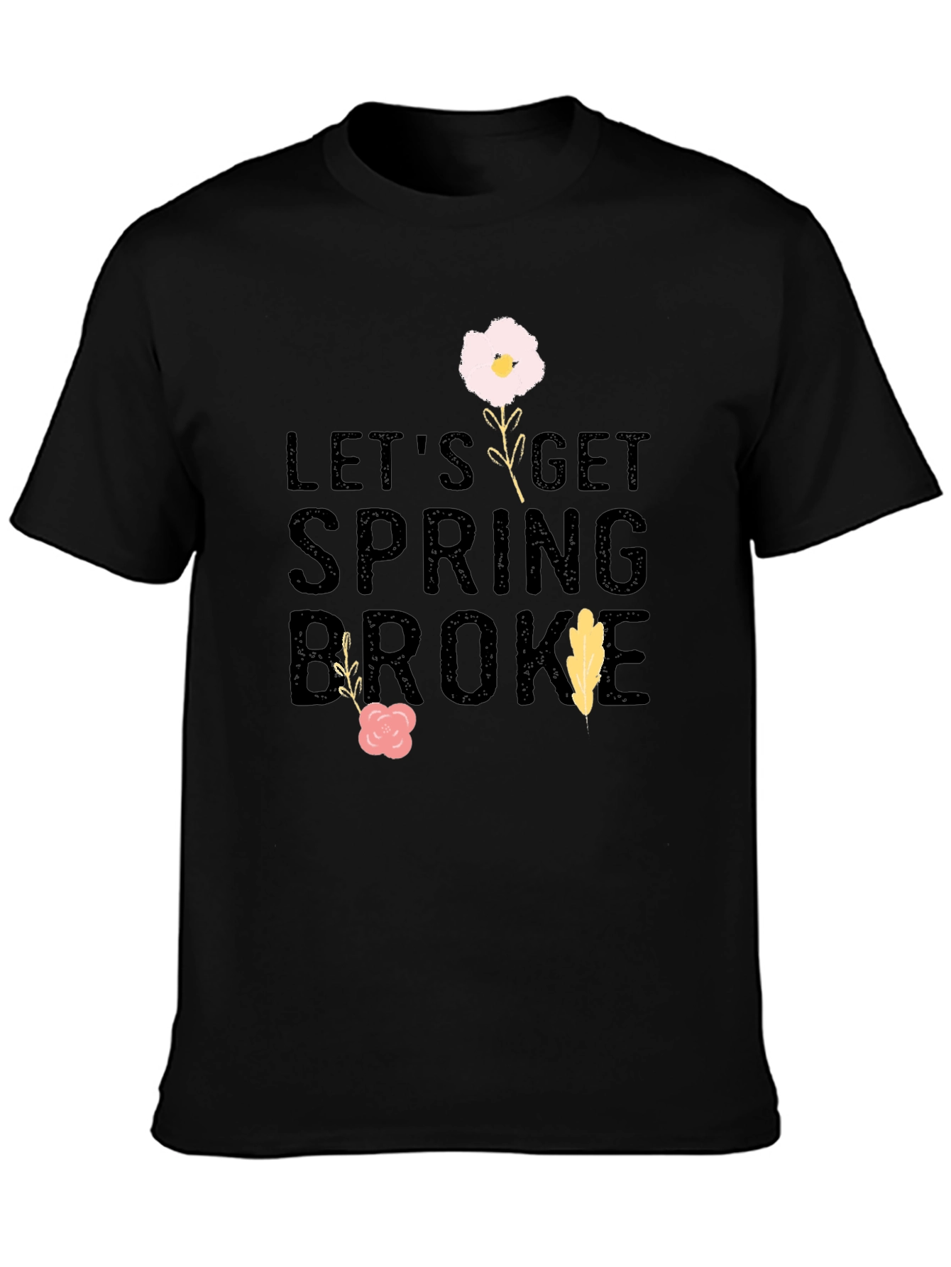 Spring Broke Black Graphic T-Shirt