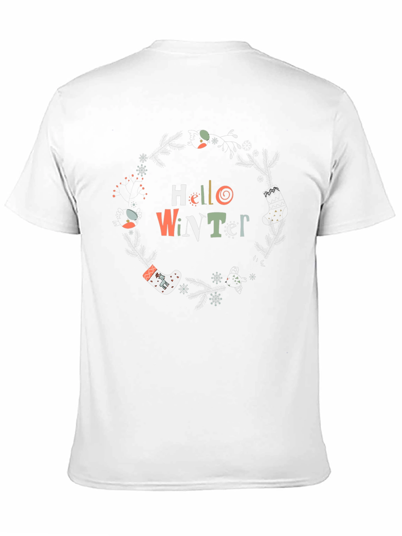 Winter Graphic Tee - Hello Winter Crewneck T-Shirt