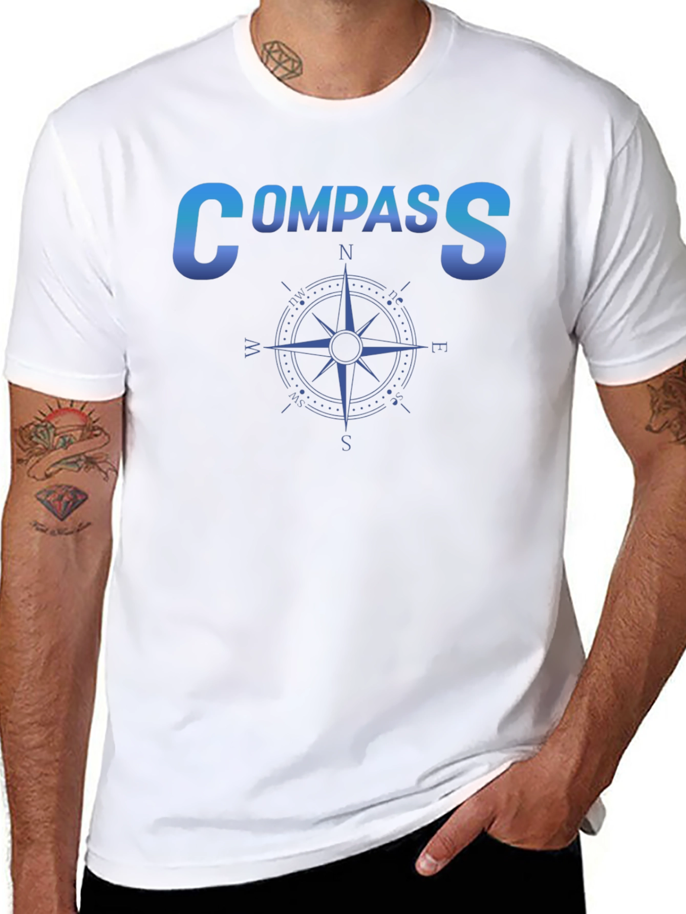 Compass Graphic Black T-Shirt - Travel & Adventure Ready
