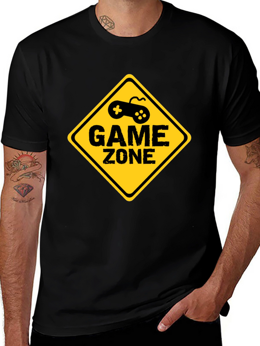Game Zone Graphic Tee - Black Cotton T-Shirt