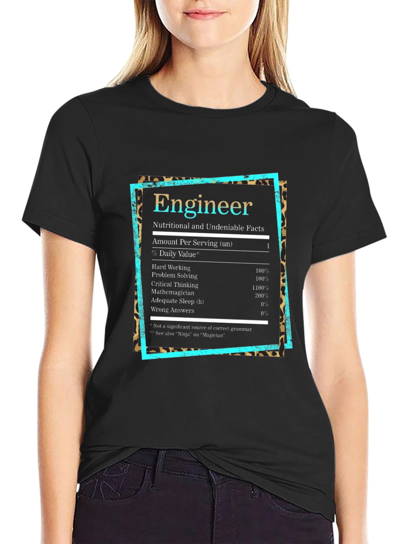 Engineer Nutritional Facts Black T-Shirt