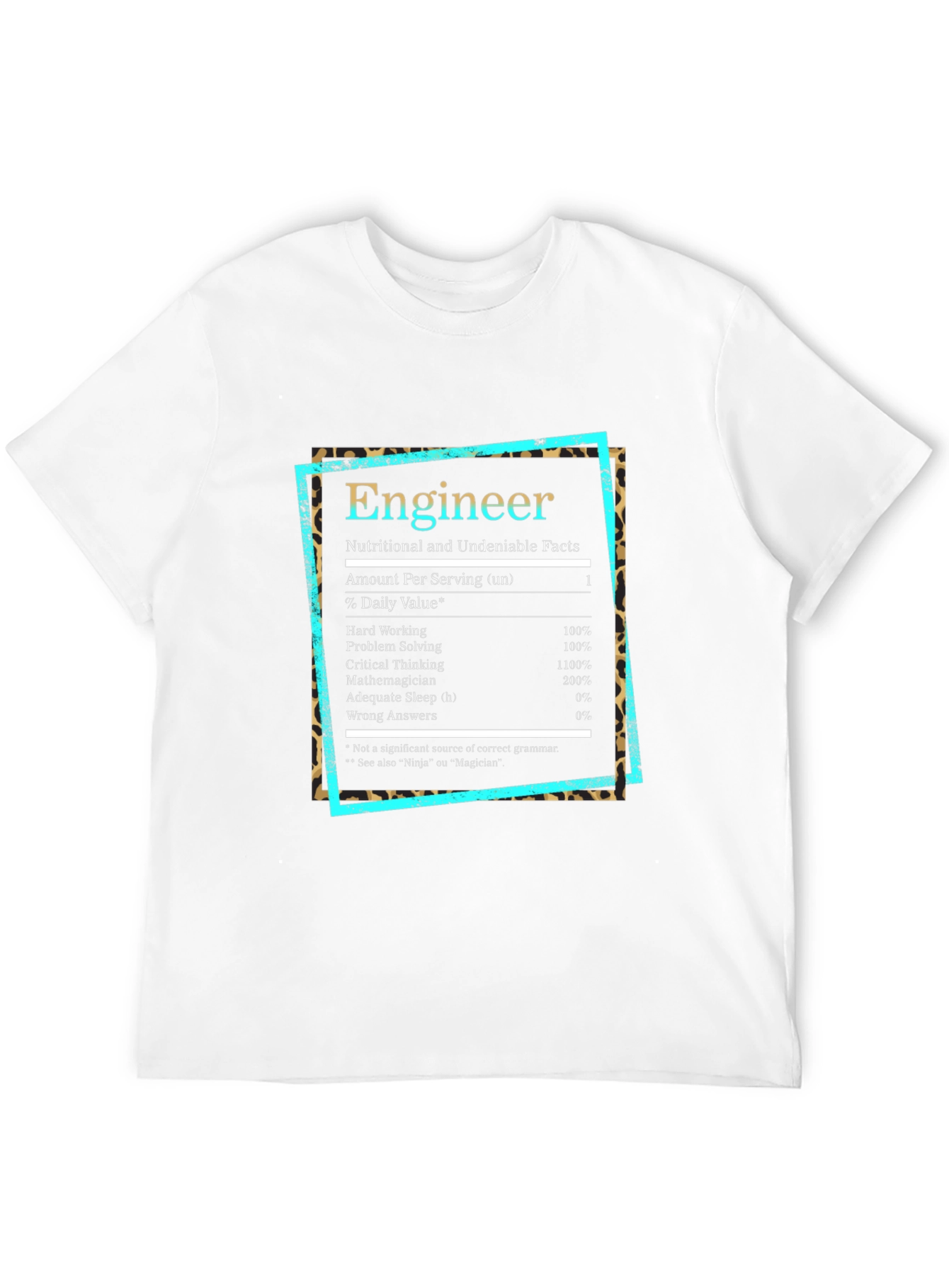 Engineer Nutritional Facts Black T-Shirt