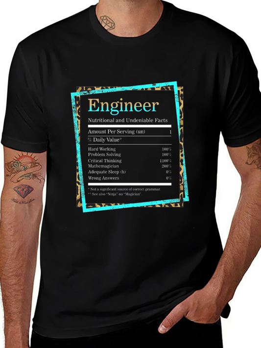 Engineer Nutritional Facts Black T-Shirt
