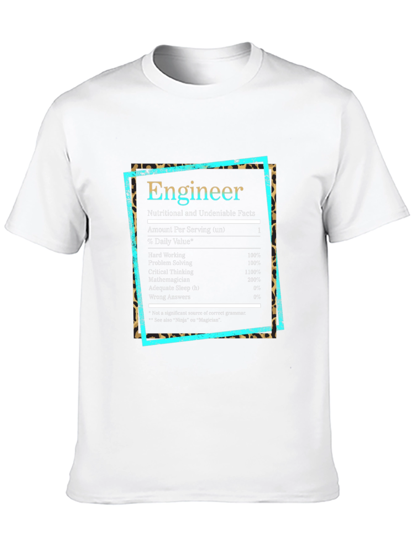 Engineer Nutritional Facts Black T-Shirt
