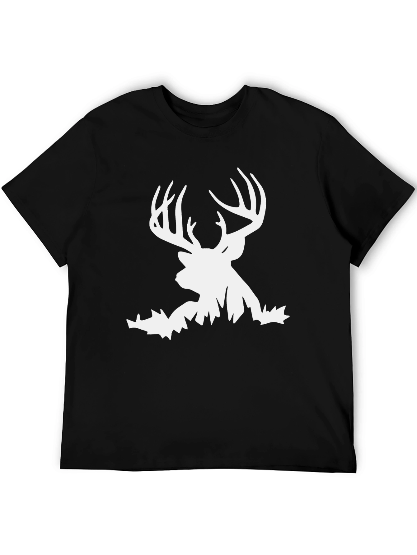 Deer Graphic Tee - Black Casual T-Shirt