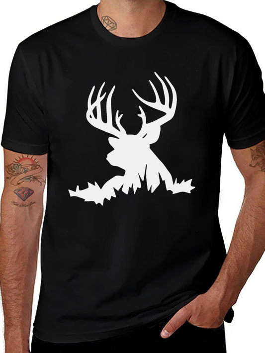 Deer Graphic Tee - Black Casual T-Shirt