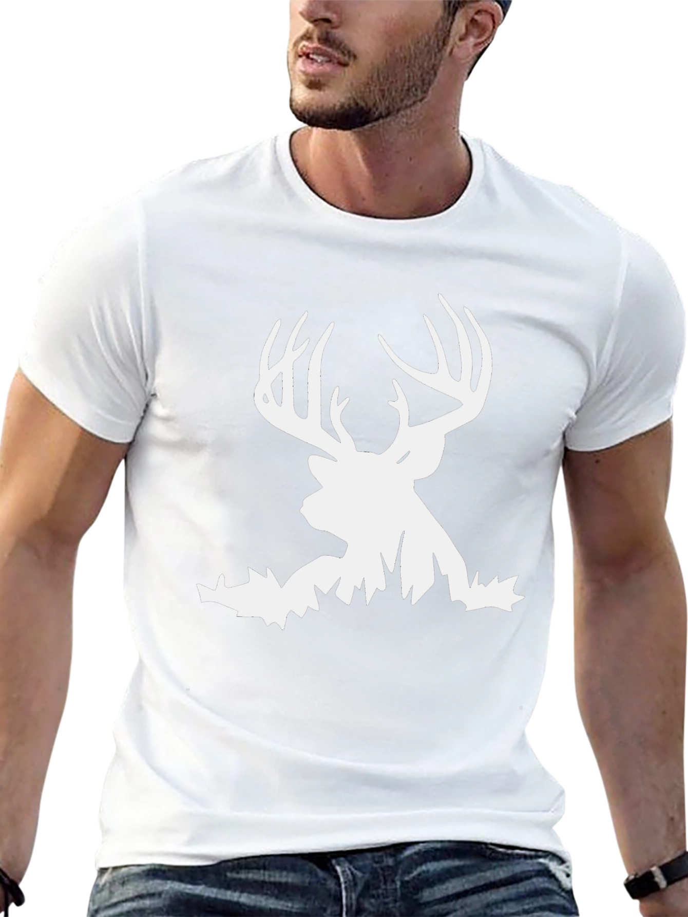Deer Graphic Tee - Black Casual T-Shirt