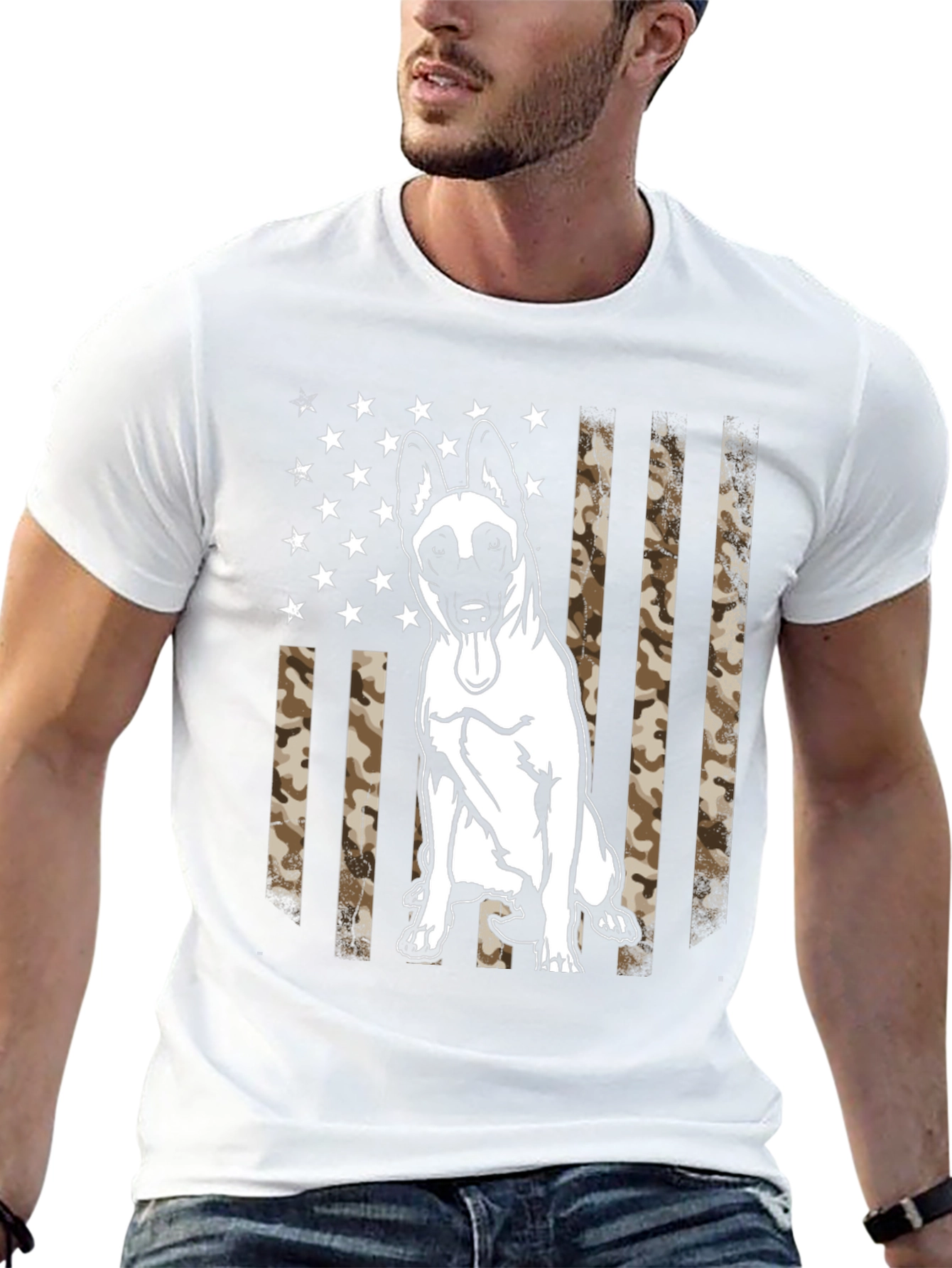 Belgian Malinois Camo Flag T-Shirt