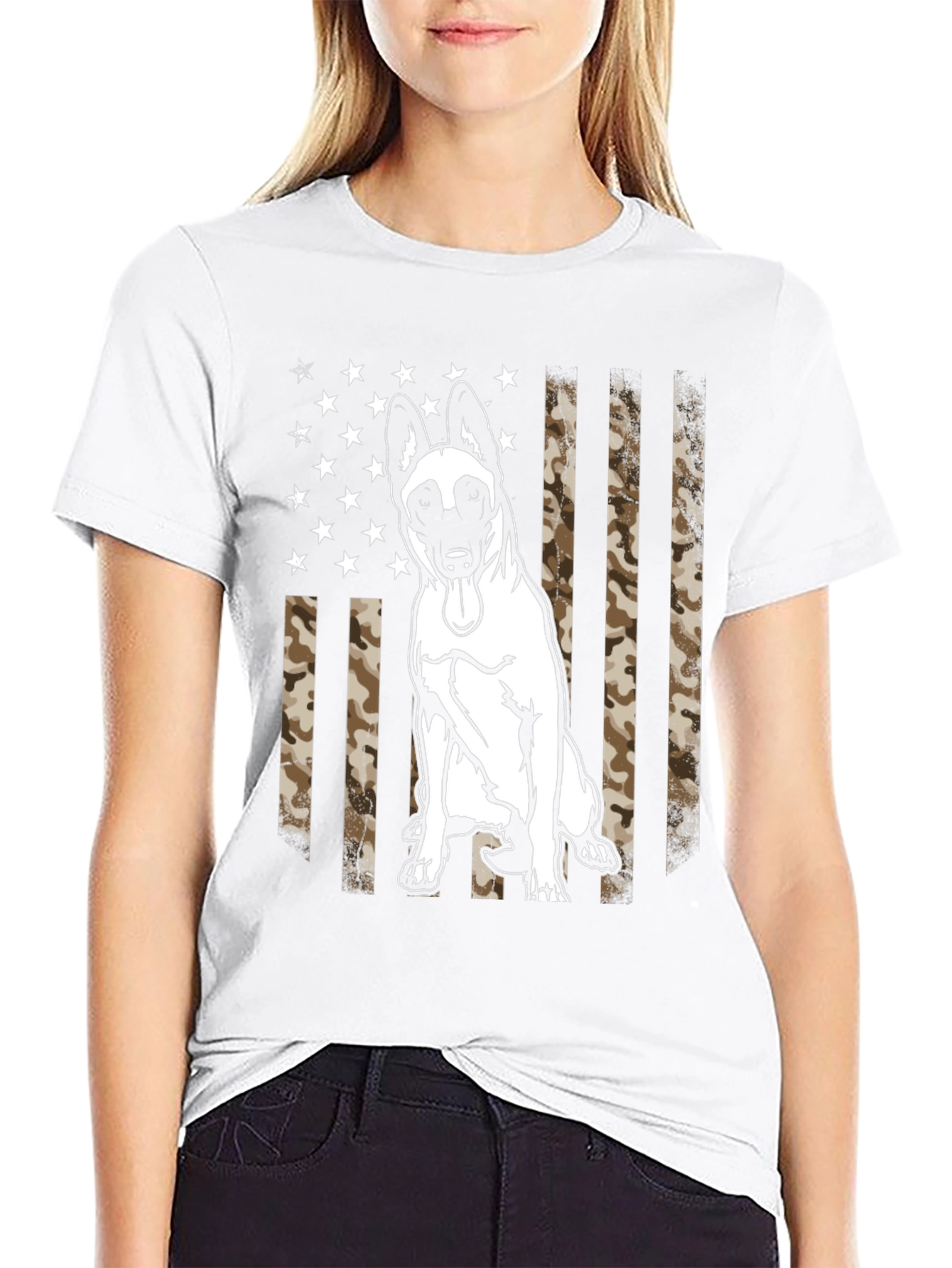 Belgian Malinois Camo Flag T-Shirt